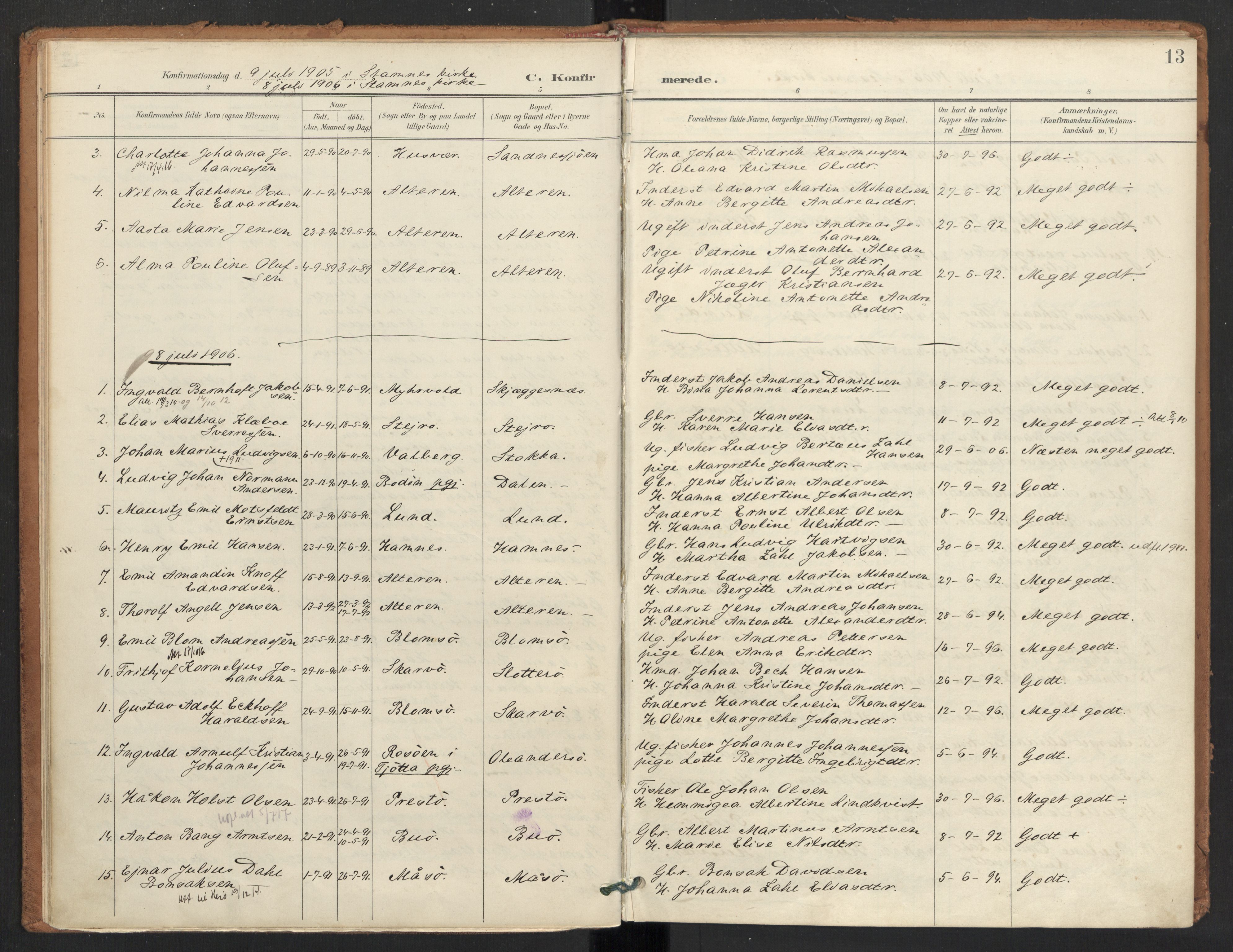 Ministerialprotokoller, klokkerbøker og fødselsregistre - Nordland, SAT/A-1459/830/L0454: Parish register (official) no. 830A18, 1897-1913, p. 13