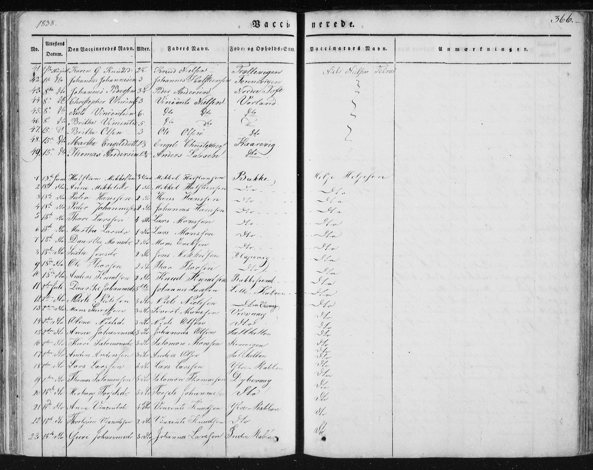 Sund sokneprestembete, AV/SAB-A-99930: Parish register (official) no. A 13, 1835-1849, p. 366