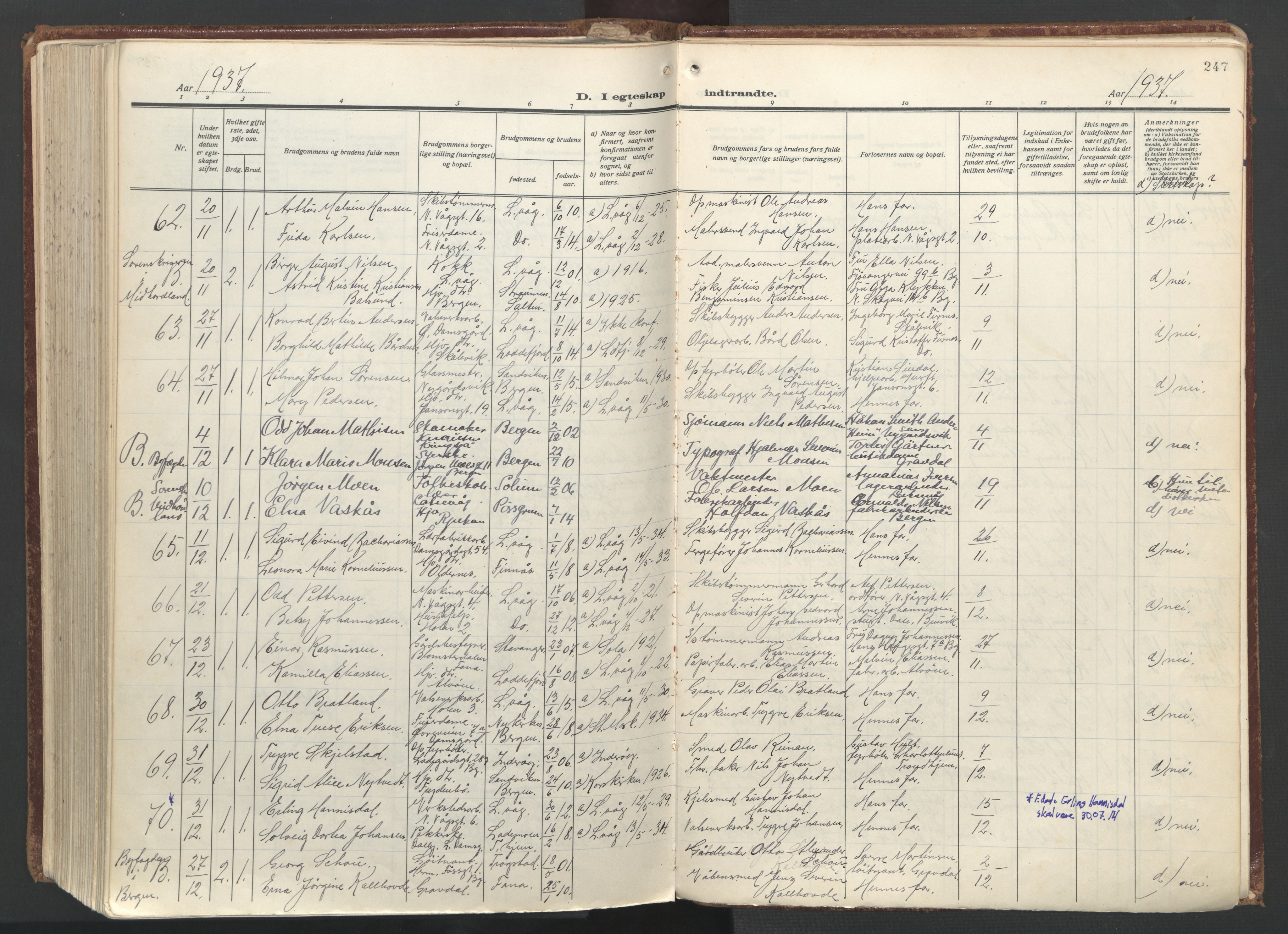 Laksevåg Sokneprestembete, AV/SAB-A-76501/H/Ha/Haa/Haac/L0001: Parish register (official) no. C 1, 1925-1944, p. 247