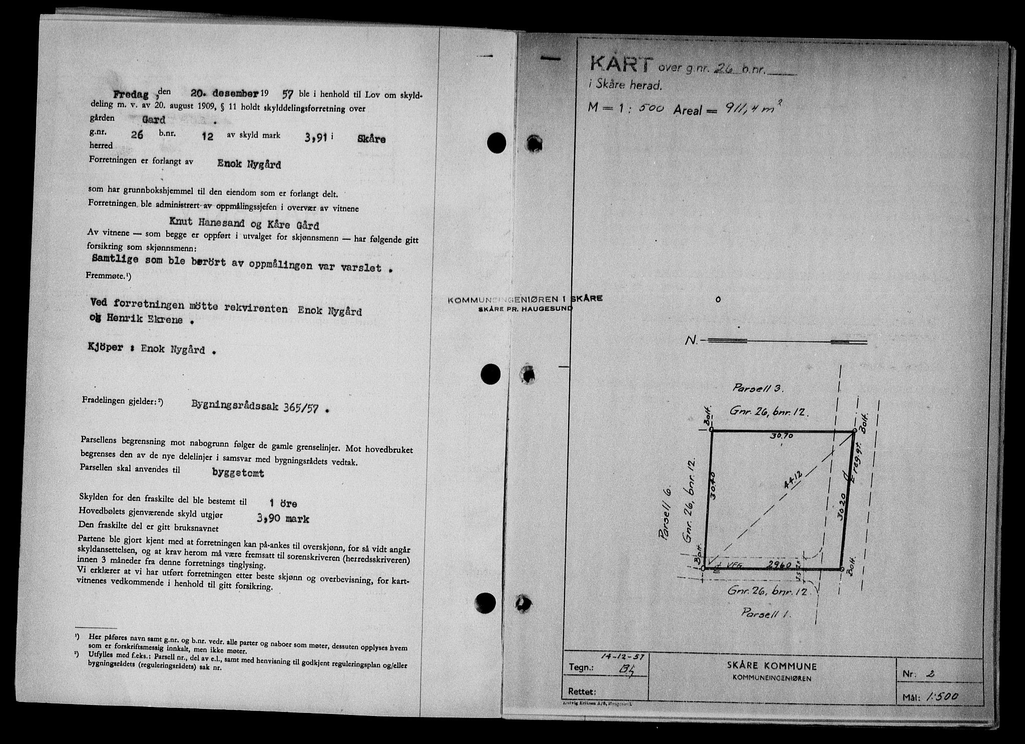 Haugesund tingrett, SAST/A-101415/01/II/IIC/L0068: Mortgage book no. A 9, 1956-1958, Diary no: : 61/1958