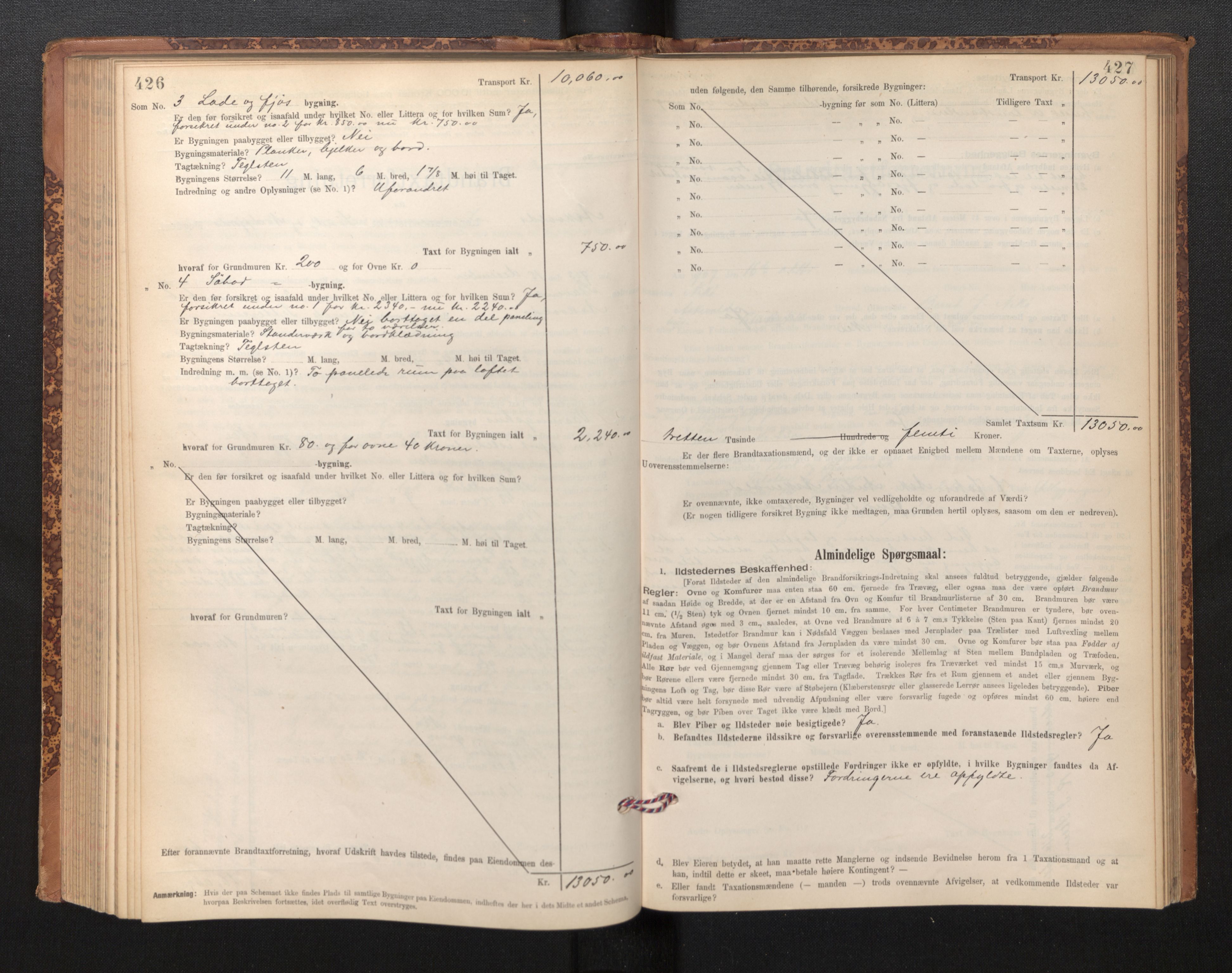Lensmannen i Askvoll, SAB/A-26301/0012/L0004: Branntakstprotokoll, skjematakst og liste over branntakstmenn, 1895-1932, p. 426-427