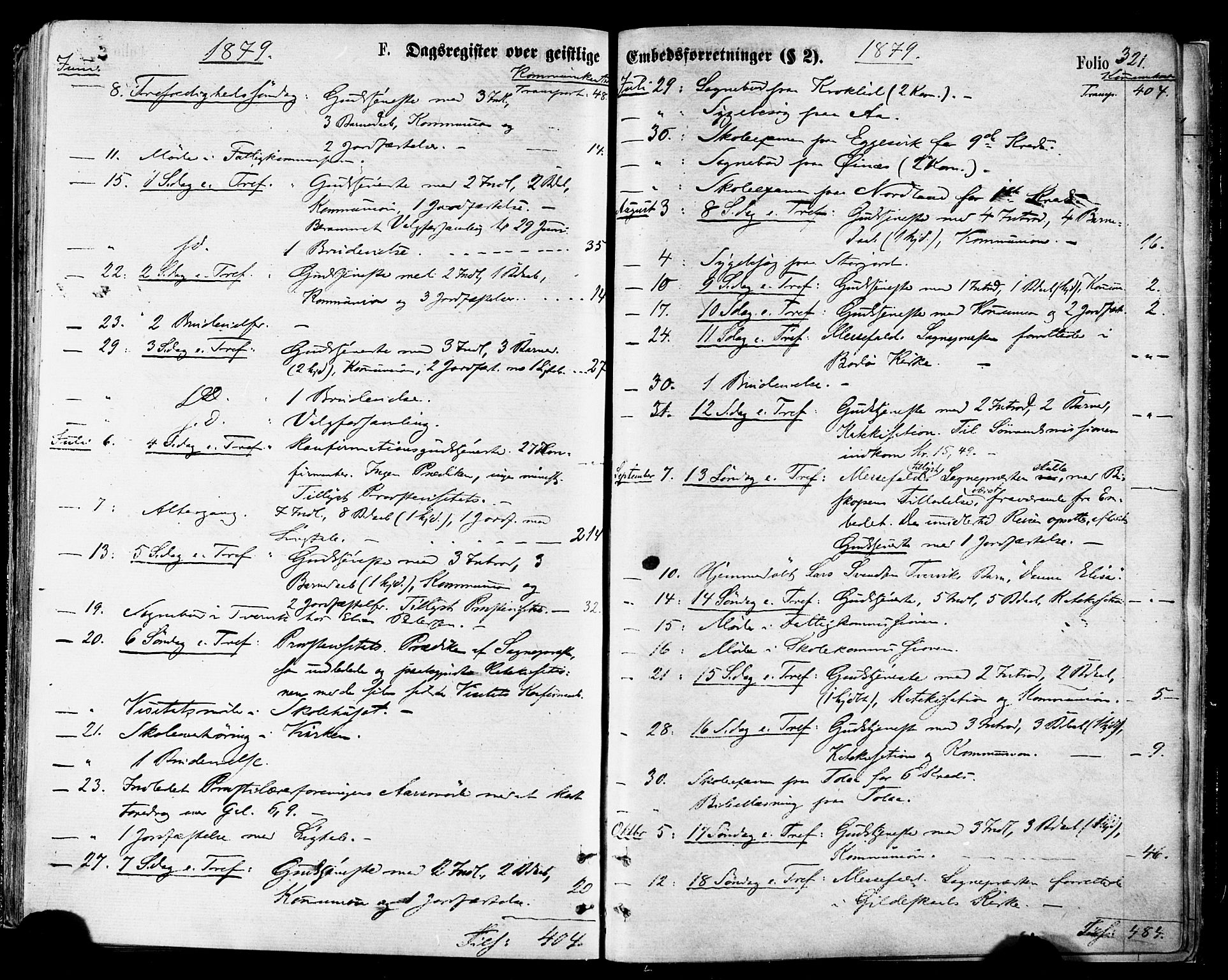 Ministerialprotokoller, klokkerbøker og fødselsregistre - Nordland, AV/SAT-A-1459/846/L0645: Parish register (official) no. 846A03, 1872-1886, p. 321