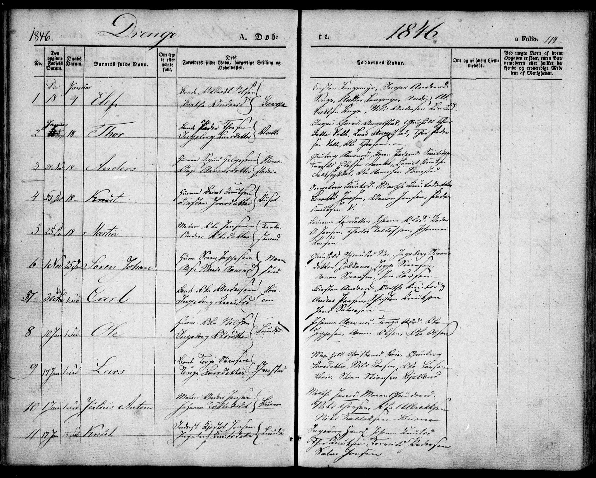 Holt sokneprestkontor, AV/SAK-1111-0021/F/Fa/L0007: Parish register (official) no. A 7, 1836-1848, p. 112