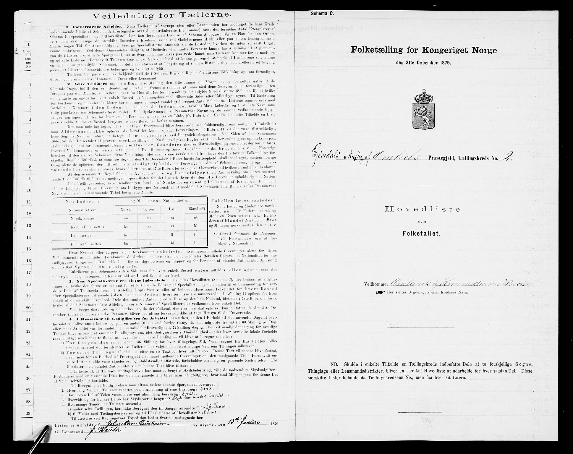 SAK, 1875 census for 0929P Åmli, 1875, p. 20