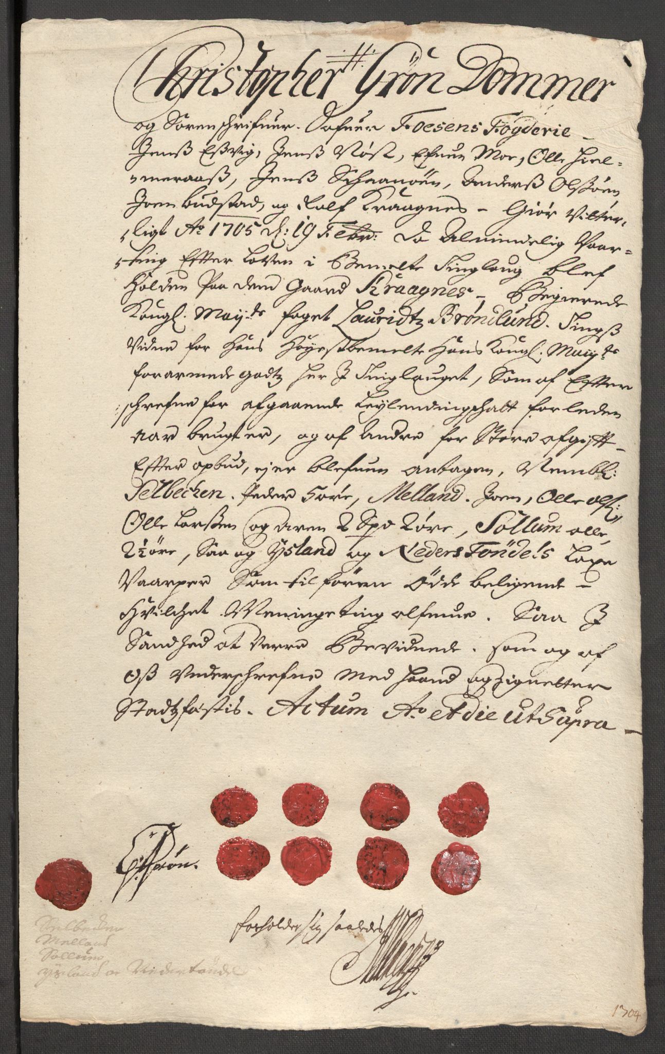 Rentekammeret inntil 1814, Reviderte regnskaper, Fogderegnskap, RA/EA-4092/R57/L3856: Fogderegnskap Fosen, 1704-1705, p. 179