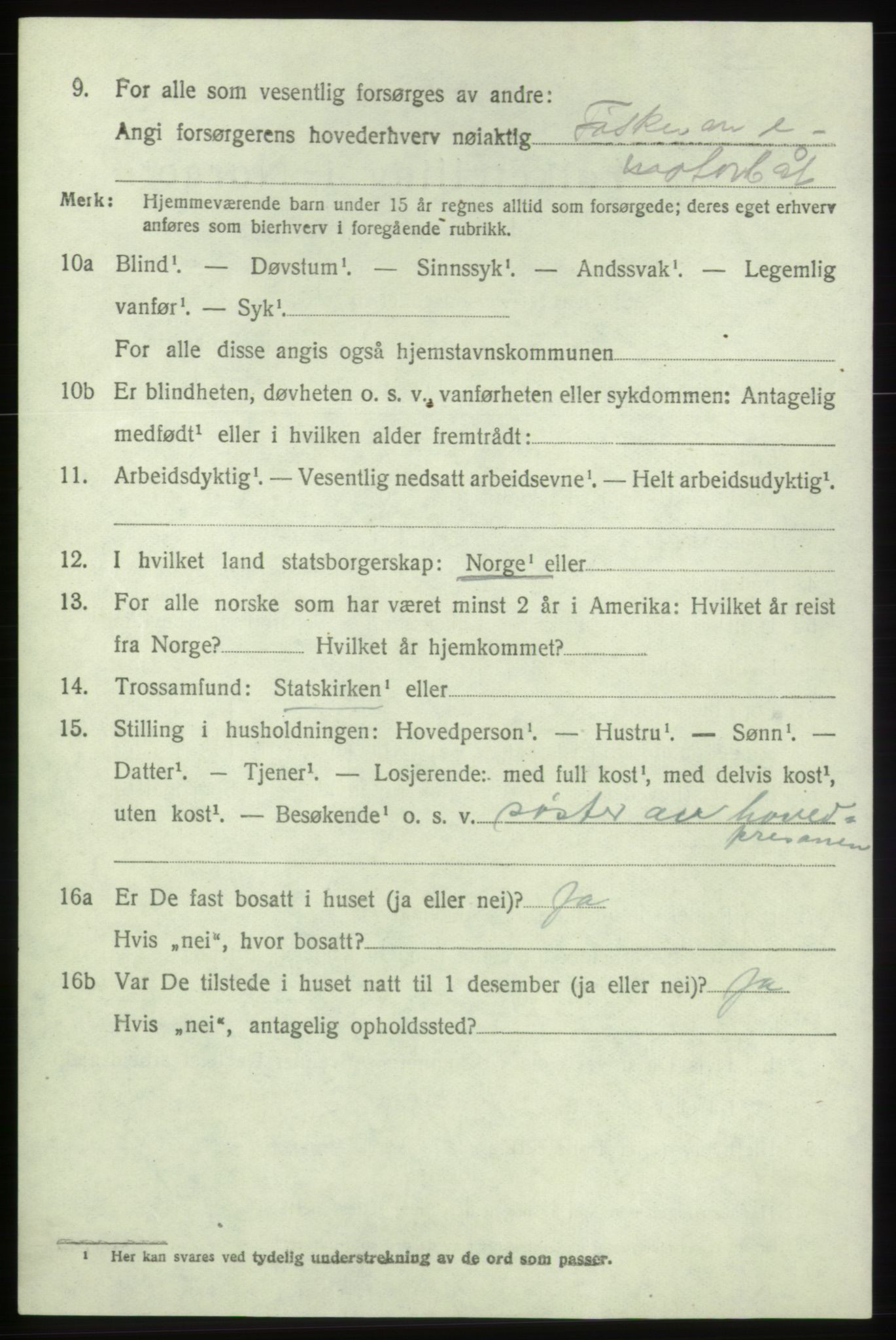 SAB, 1920 census for Bømlo, 1920, p. 1268