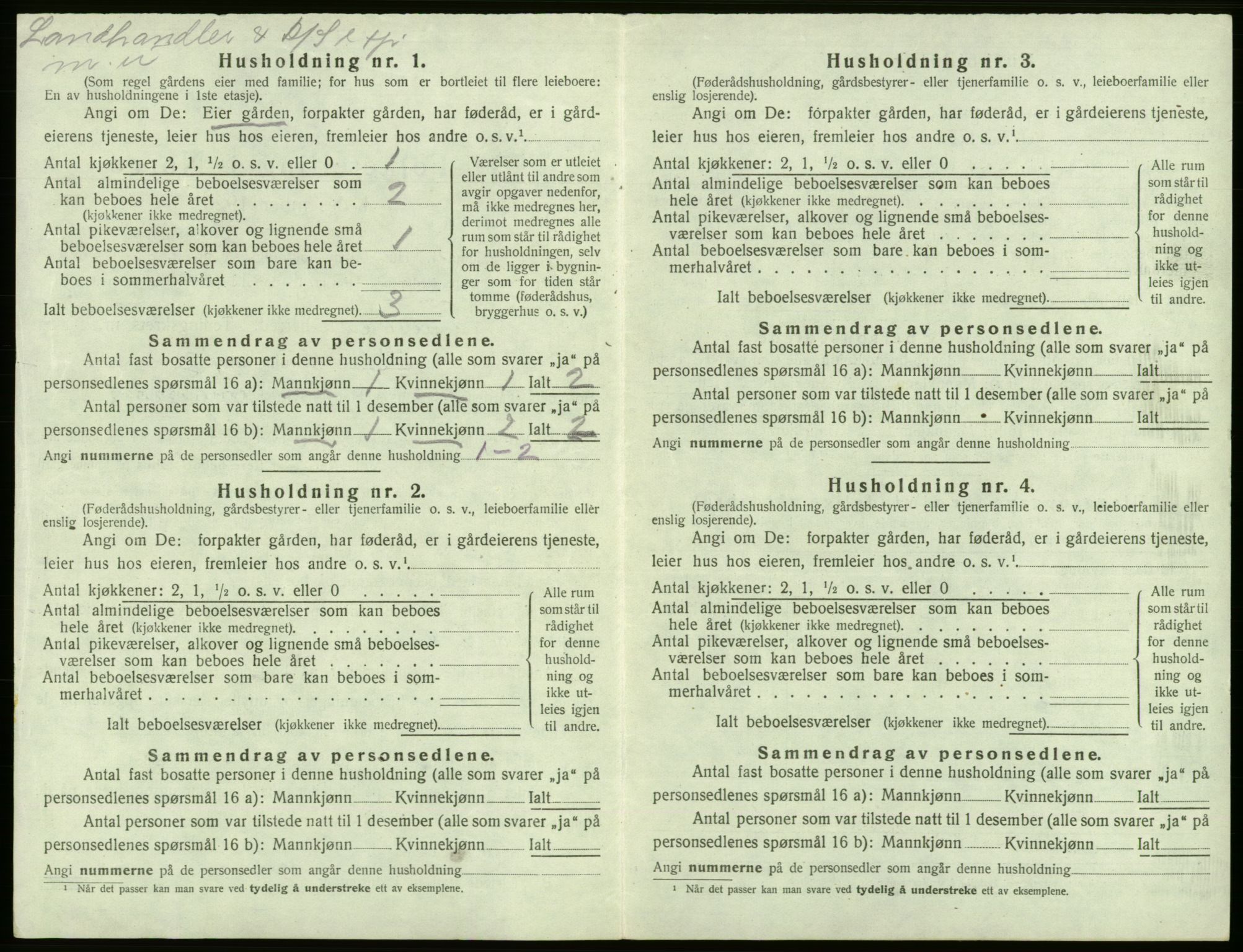 SAB, 1920 census for Tysnes, 1920, p. 1053