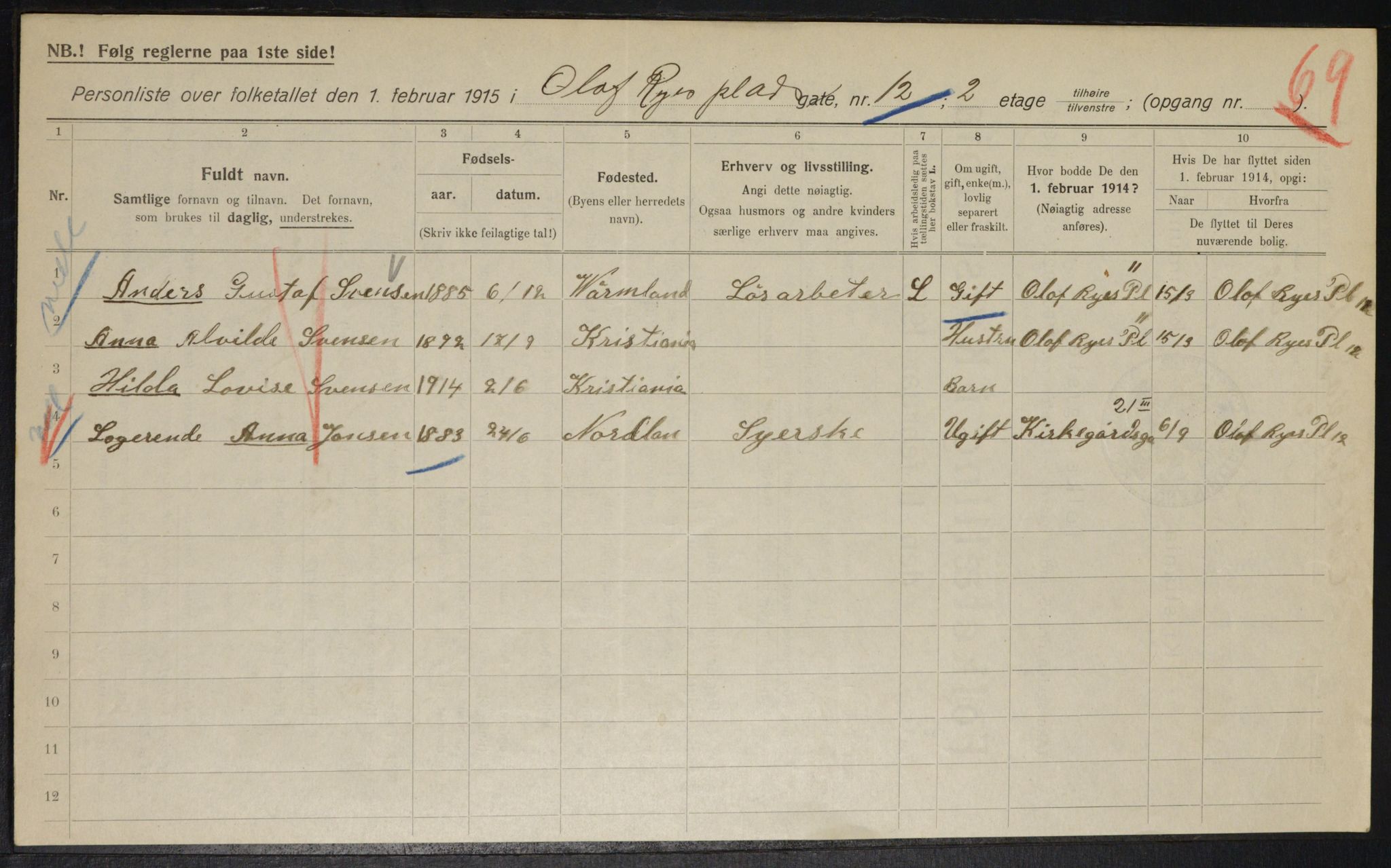 OBA, Municipal Census 1915 for Kristiania, 1915, p. 74774