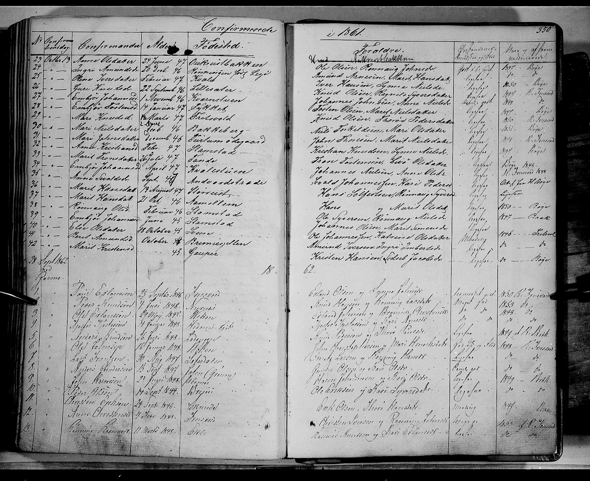 Lom prestekontor, SAH/PREST-070/K/L0006: Parish register (official) no. 6A, 1837-1863, p. 350