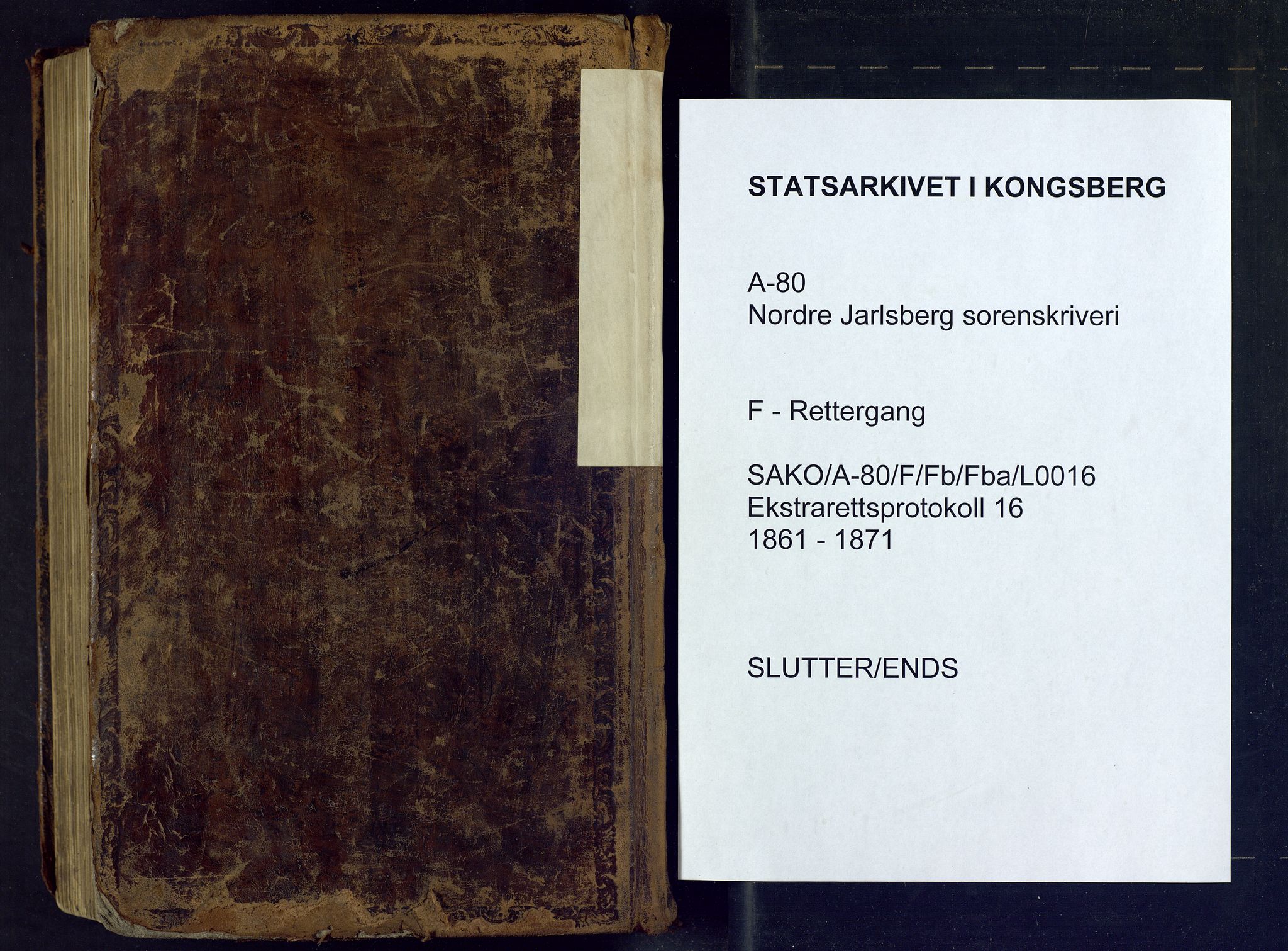 Nordre Jarlsberg sorenskriveri, AV/SAKO-A-80/F/Fb/Fba/L0016: Ekstrarettsprotokoll, 1861-1871