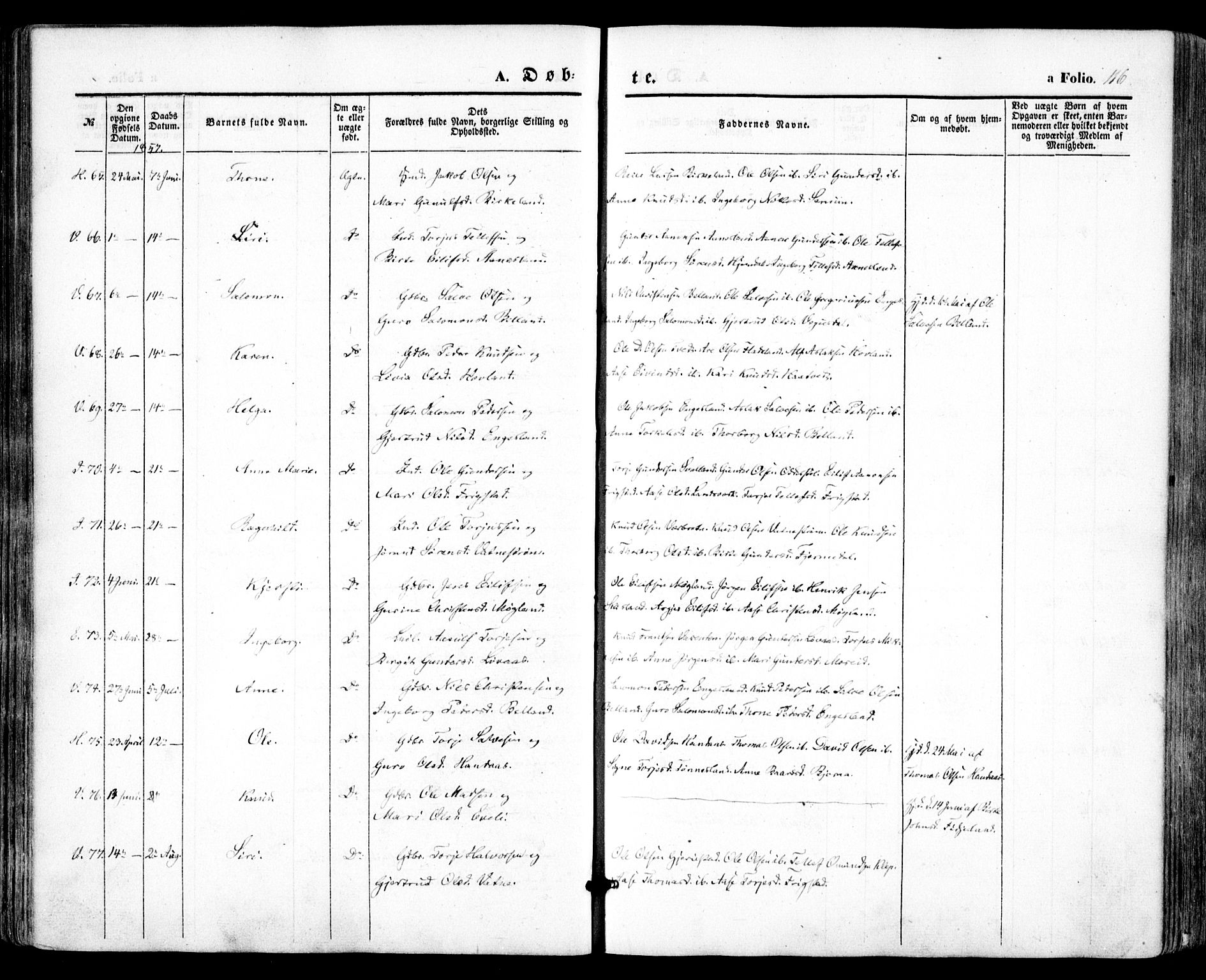 Evje sokneprestkontor, AV/SAK-1111-0008/F/Fa/Faa/L0005: Parish register (official) no. A 5, 1843-1865, p. 116