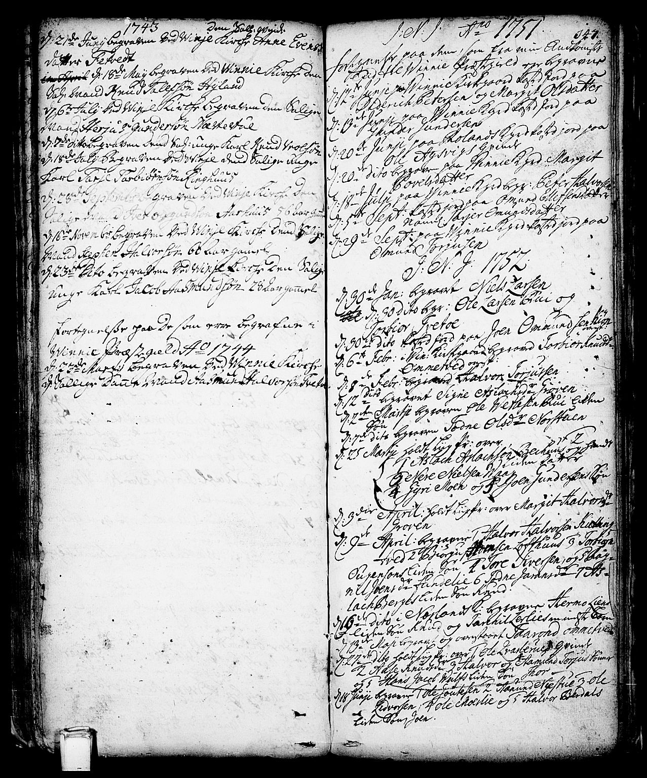 Vinje kirkebøker, AV/SAKO-A-312/F/Fa/L0001: Parish register (official) no. I 1, 1717-1766, p. 147