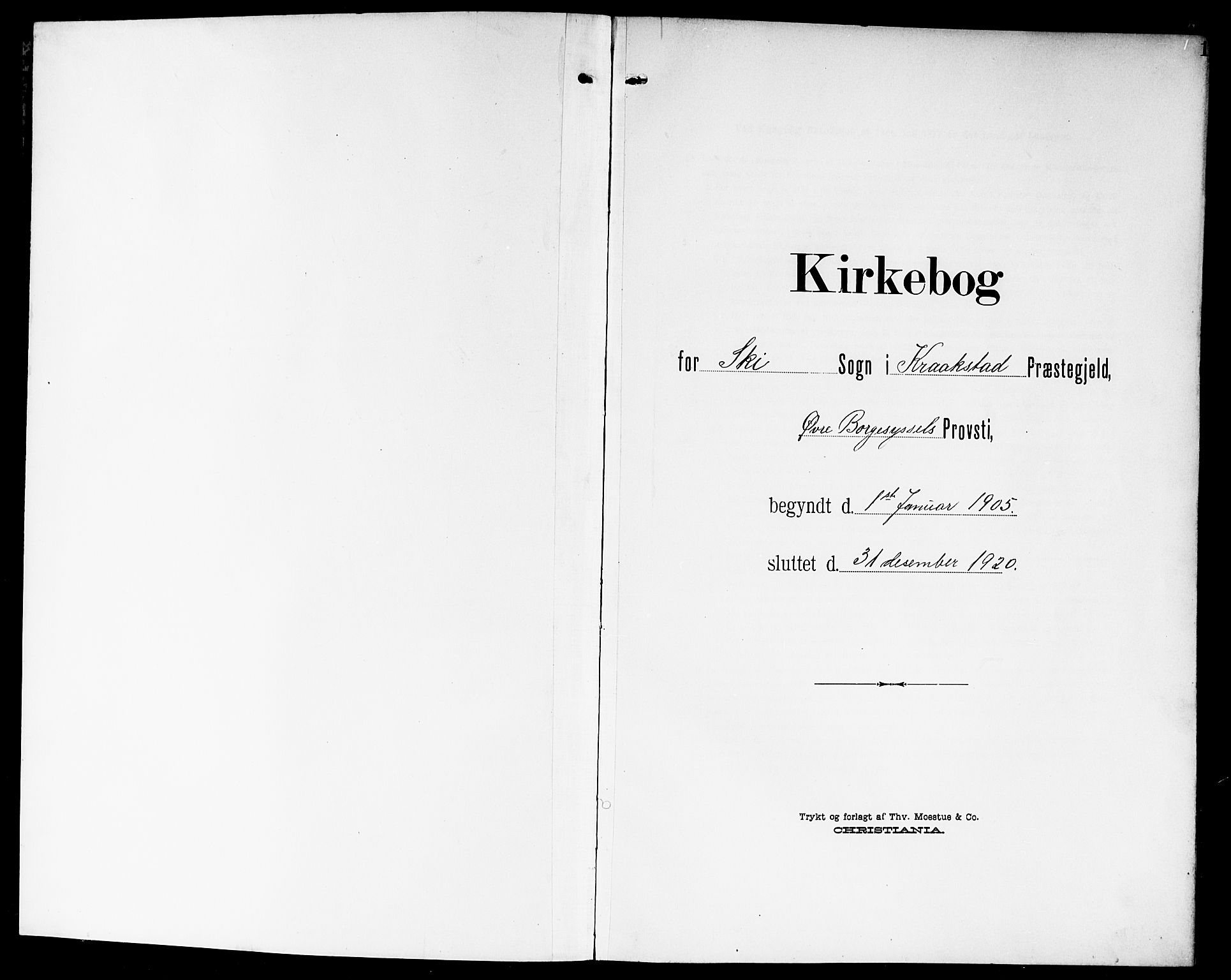 Kråkstad prestekontor Kirkebøker, SAO/A-10125a/G/Gb/L0001: Parish register (copy) no. II 1, 1905-1920, p. 1