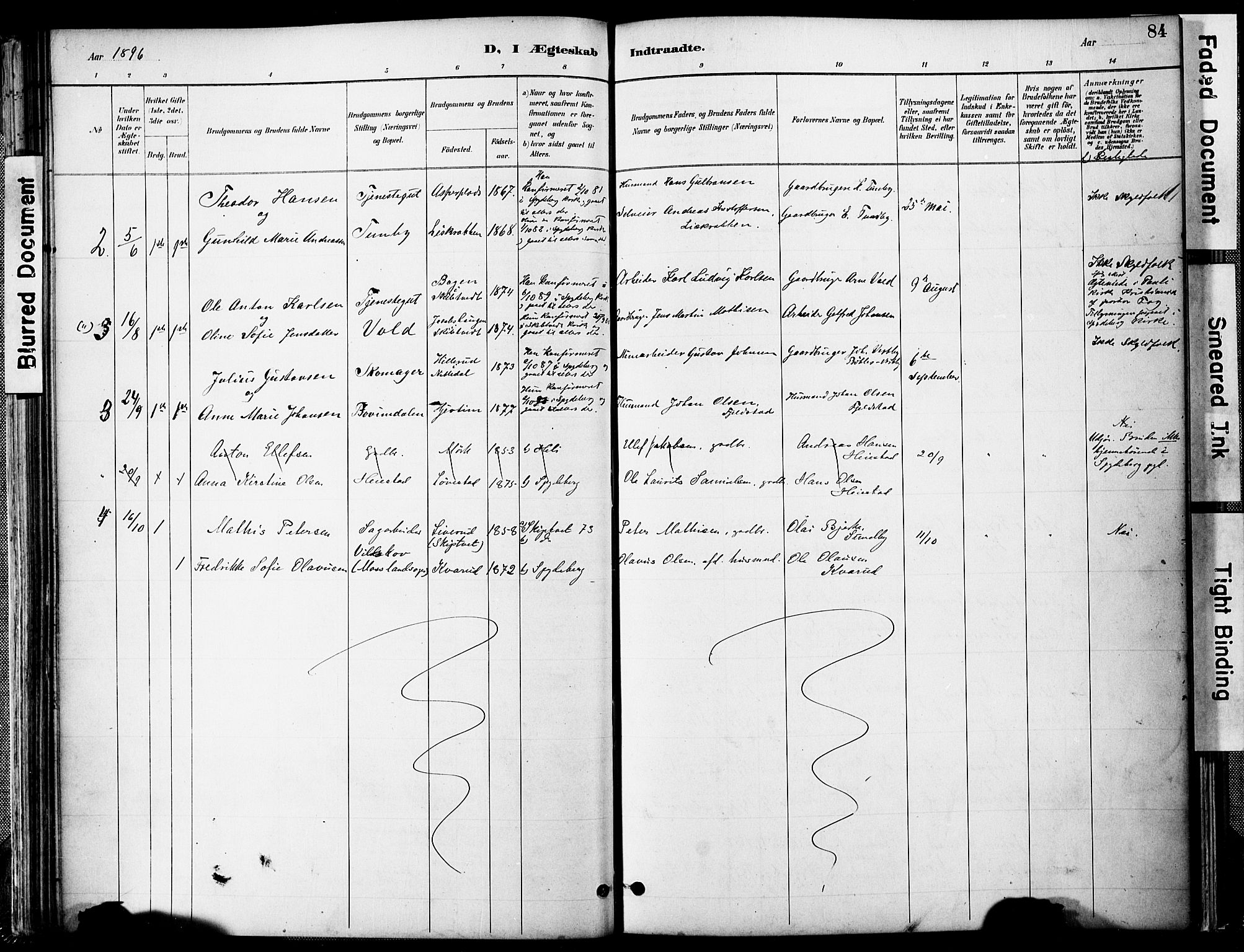 Spydeberg prestekontor Kirkebøker, AV/SAO-A-10924/F/Fa/L0008: Parish register (official) no. I 8, 1886-1900, p. 84