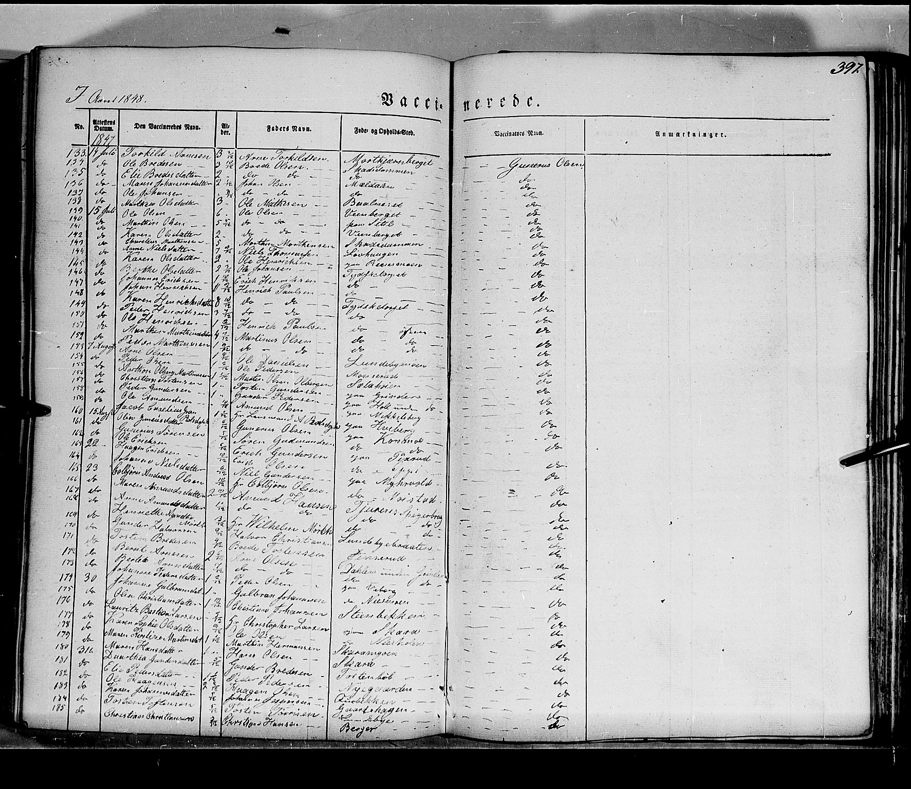 Grue prestekontor, AV/SAH-PREST-036/H/Ha/Haa/L0008: Parish register (official) no. 8, 1847-1858, p. 397