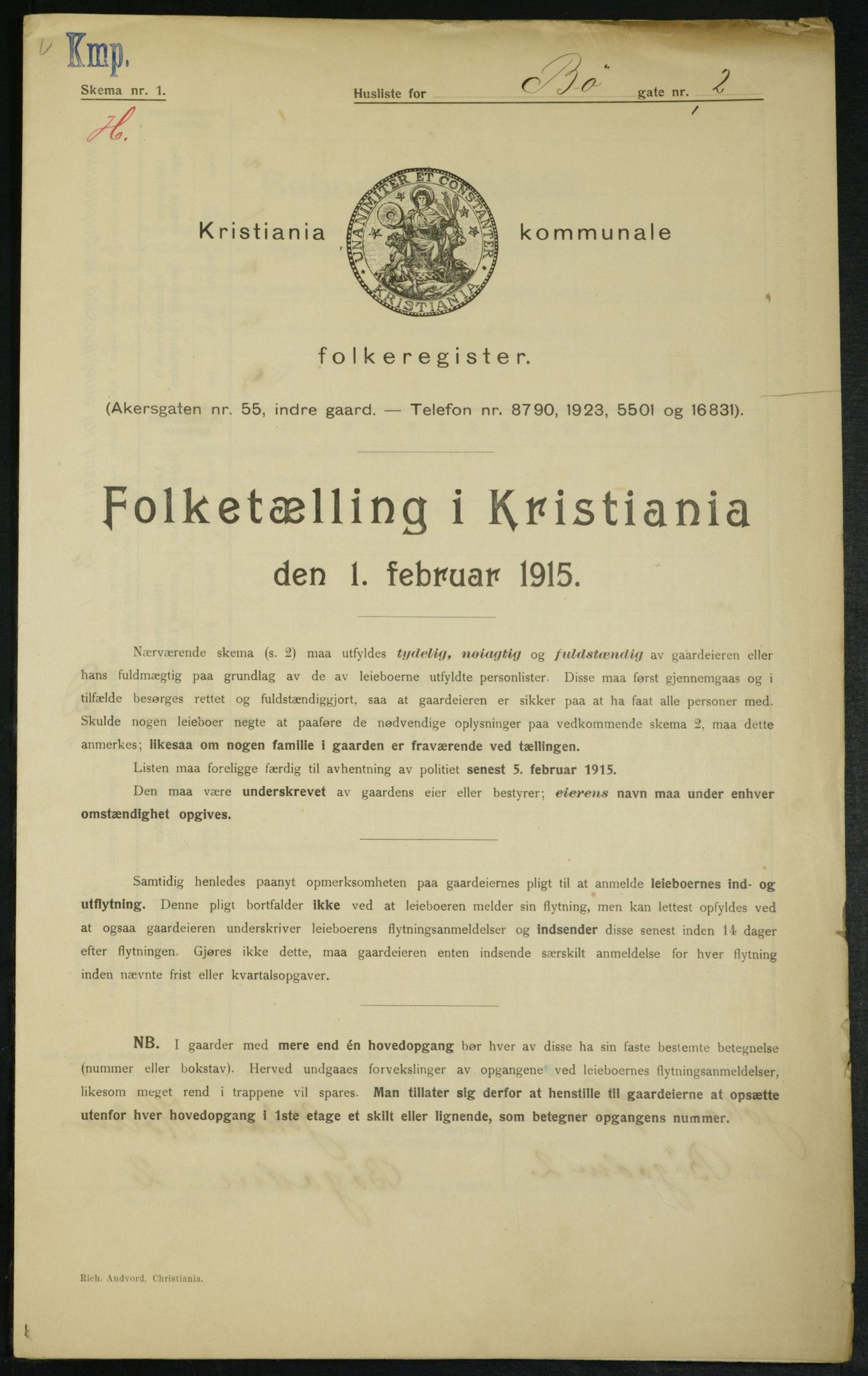 OBA, Municipal Census 1915 for Kristiania, 1915, p. 11149