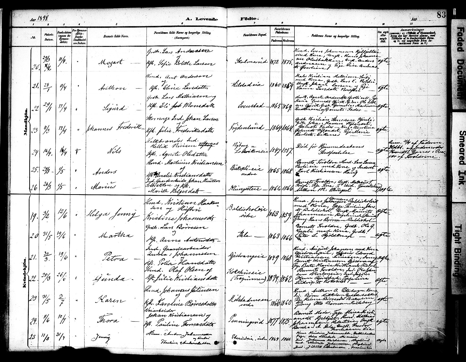 Nes prestekontor, Hedmark, AV/SAH-PREST-020/K/Ka/L0009: Parish register (official) no. 9, 1887-1905, p. 83