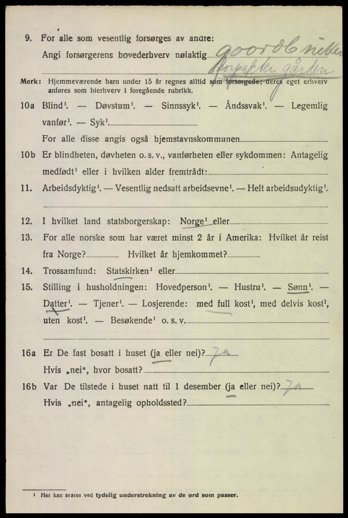 SAK, 1920 census for Kvinesdal, 1920, p. 4490