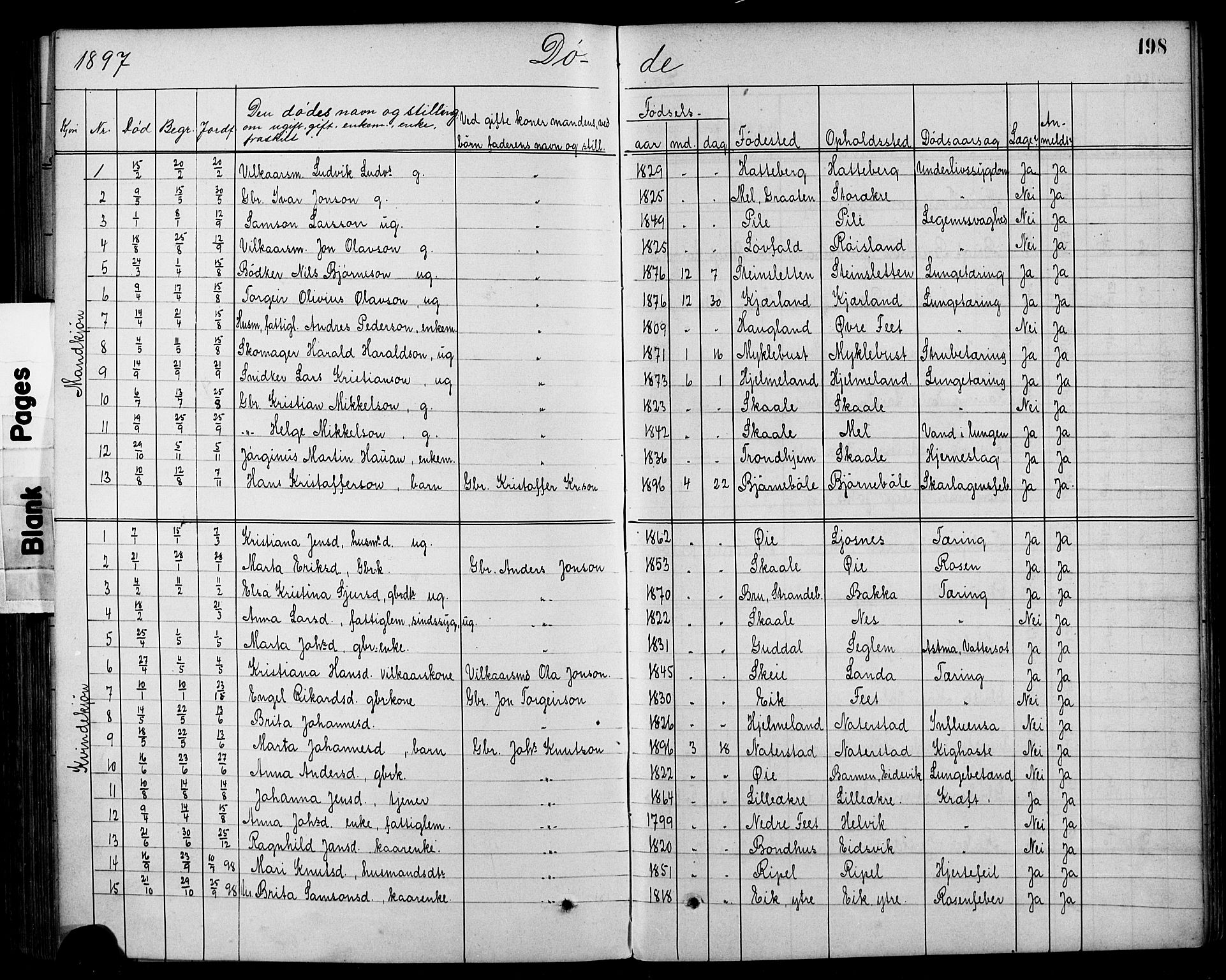 Kvinnherad sokneprestembete, SAB/A-76401/H/Hab: Parish register (copy) no. A 2, 1873-1900, p. 198