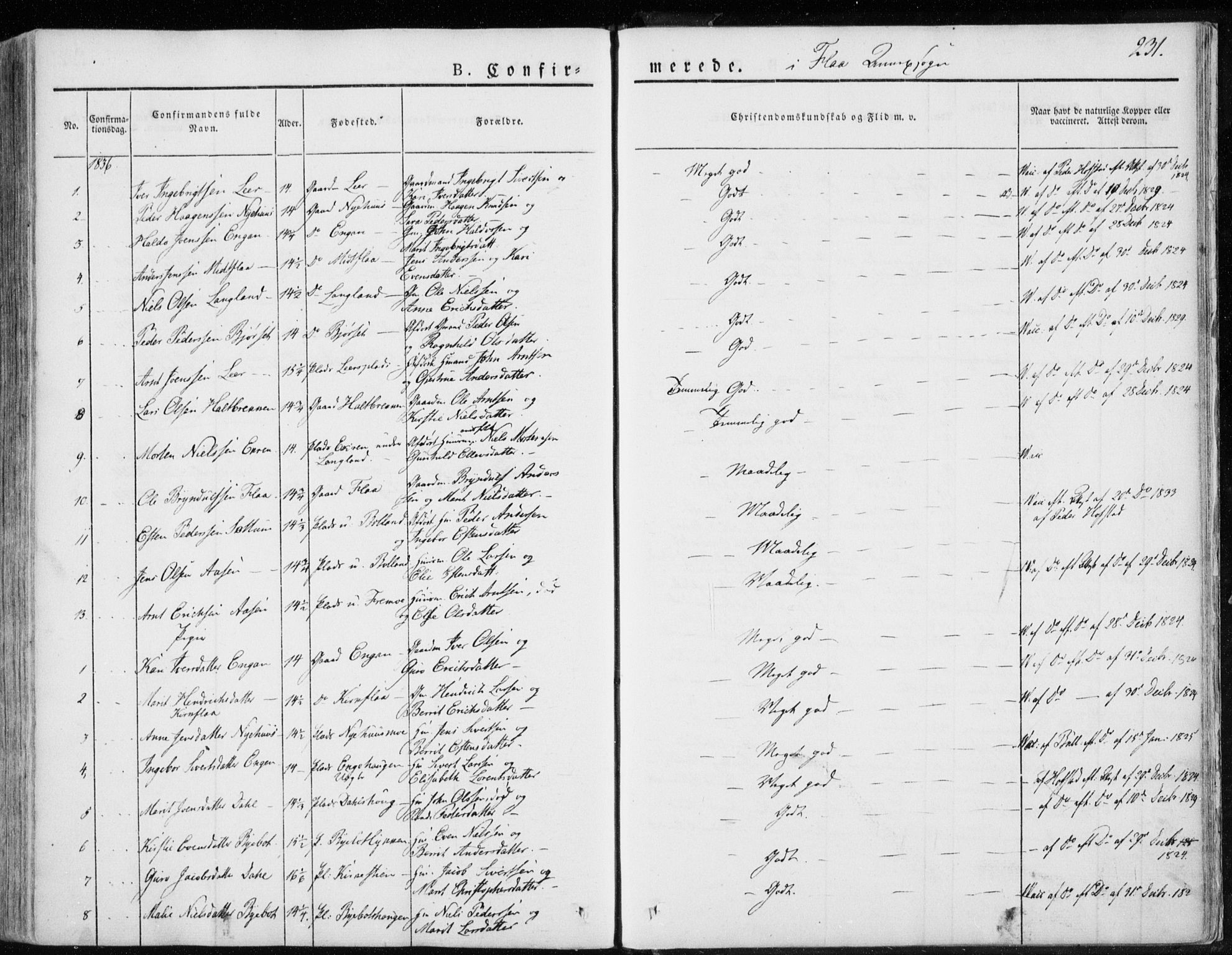 Ministerialprotokoller, klokkerbøker og fødselsregistre - Sør-Trøndelag, SAT/A-1456/691/L1069: Parish register (official) no. 691A04, 1826-1841, p. 231