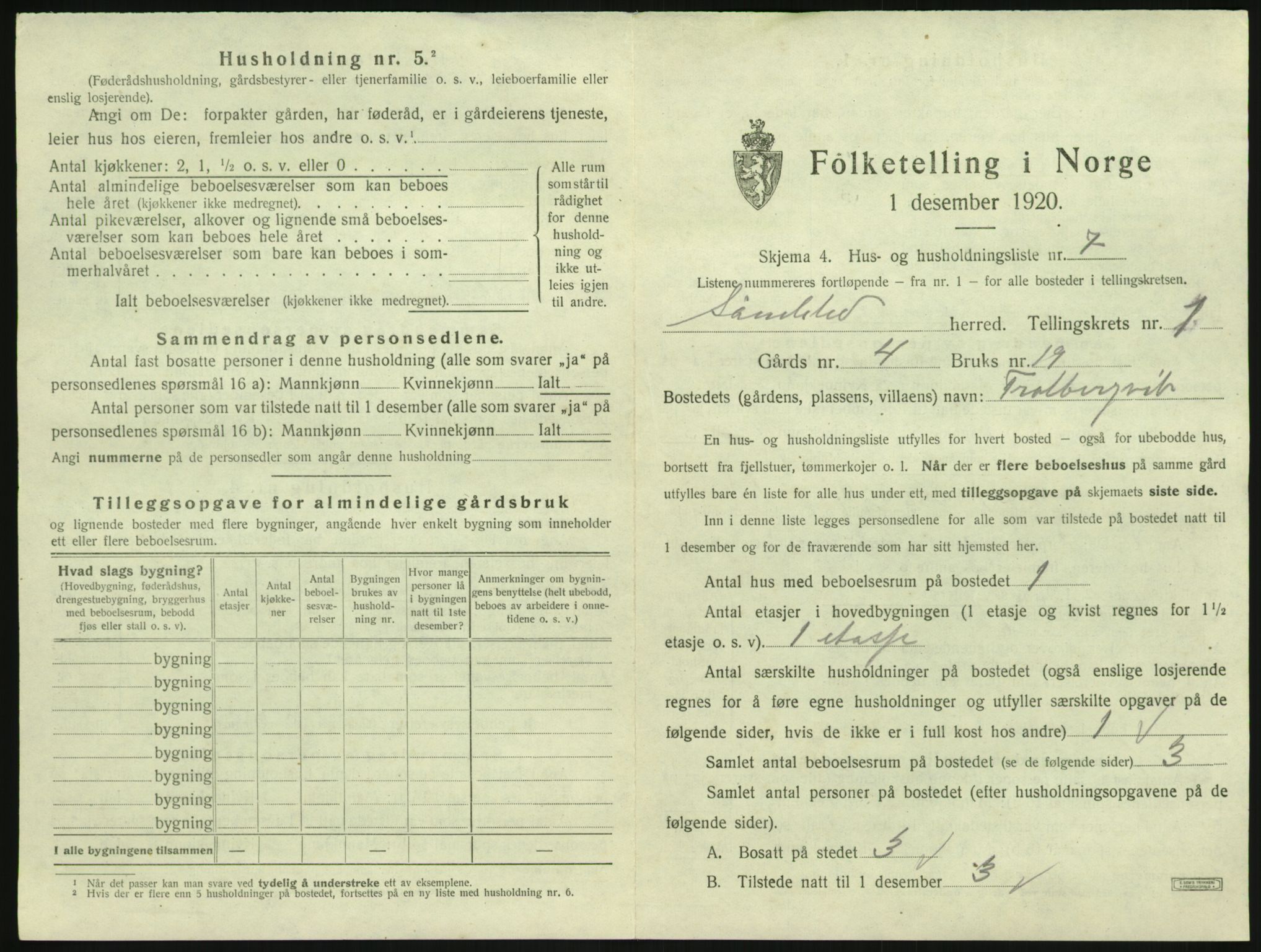 SAK, 1920 census for Søndeled, 1920, p. 73