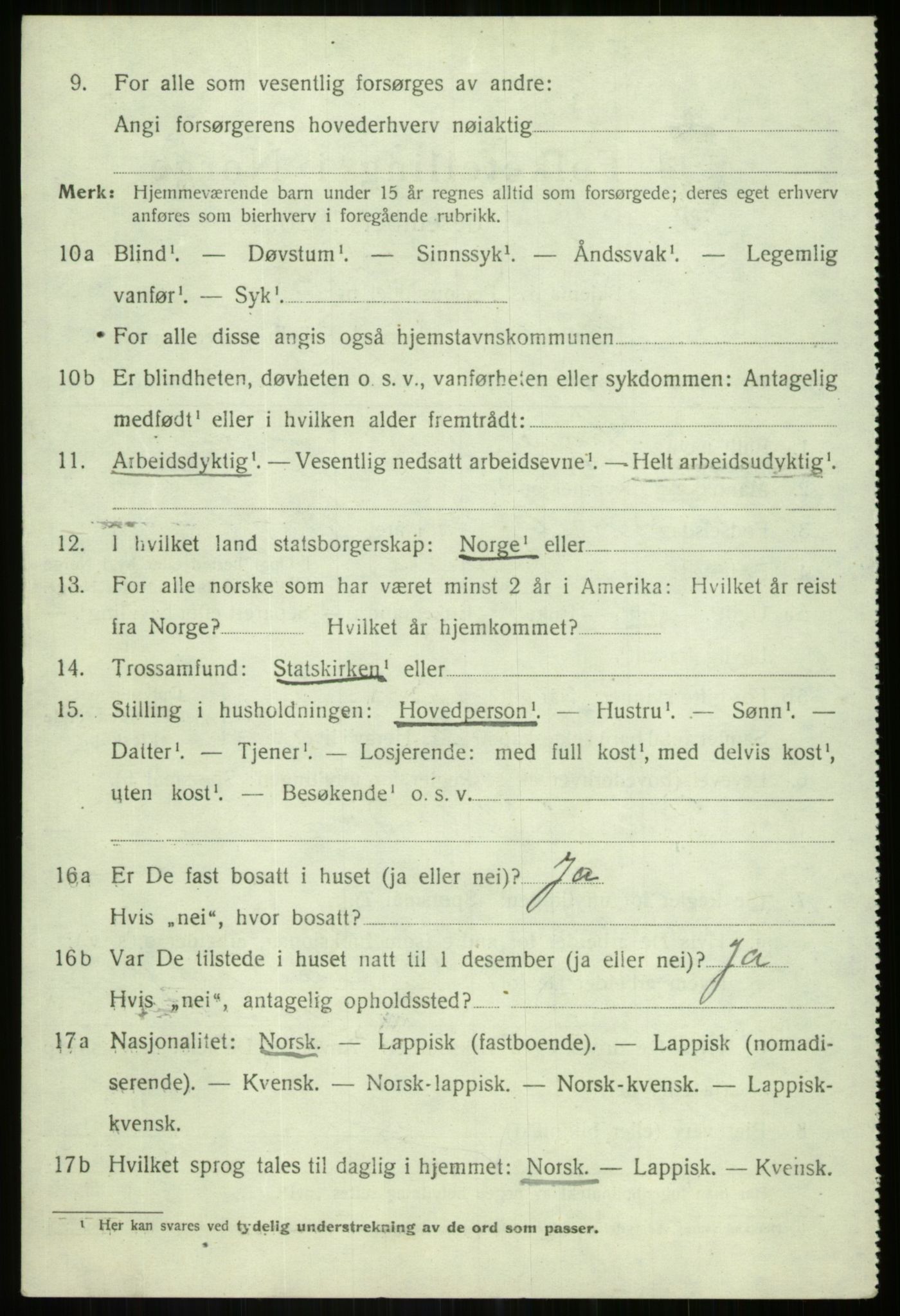 SATØ, 1920 census for Bardu, 1920, p. 955