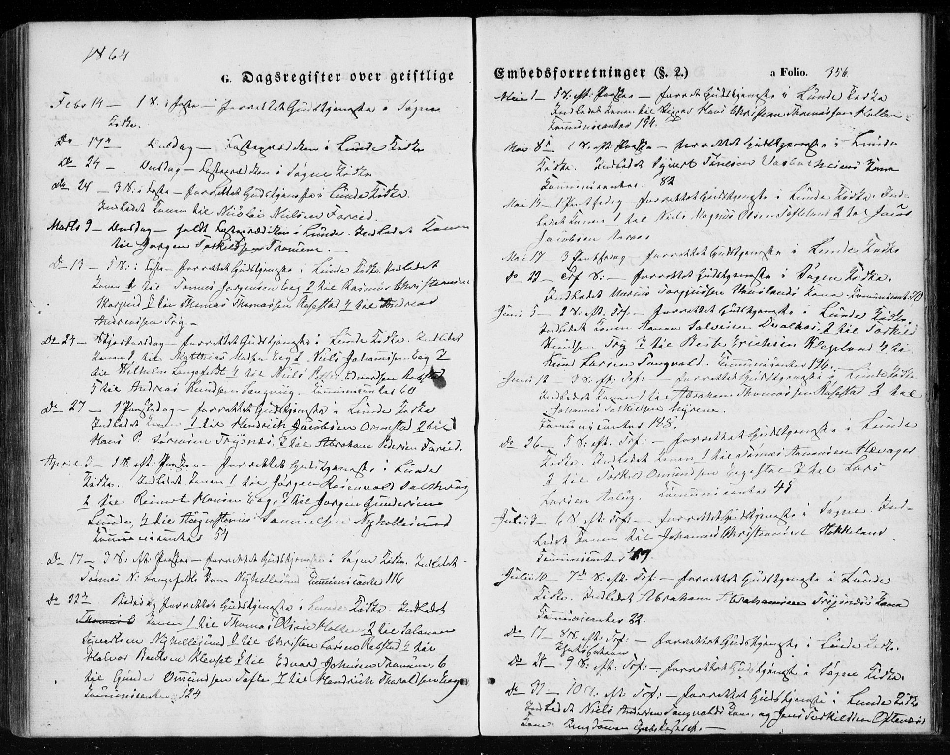 Søgne sokneprestkontor, SAK/1111-0037/F/Fa/Fab/L0010: Parish register (official) no. A 10, 1853-1869, p. 356