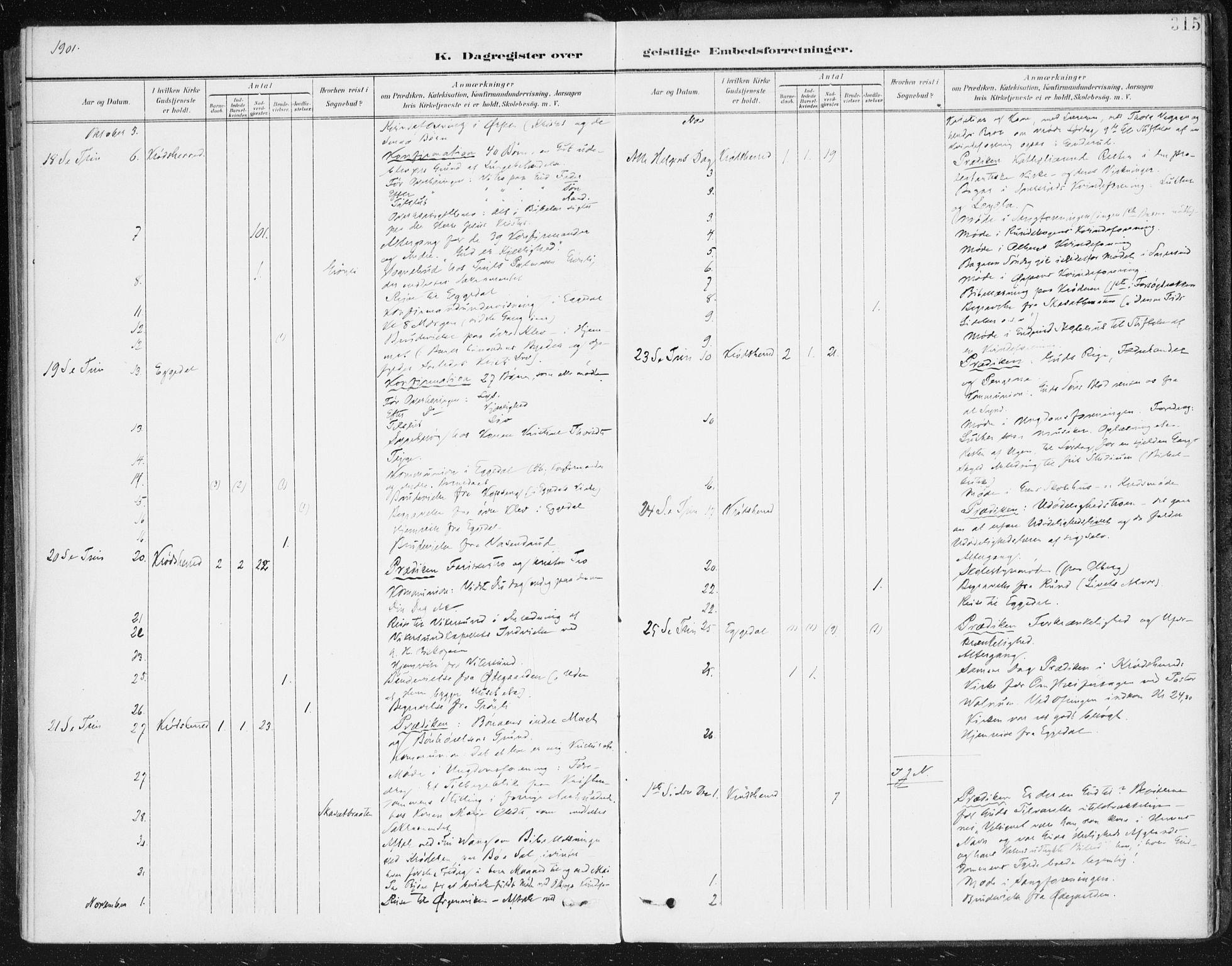 Krødsherad kirkebøker, AV/SAKO-A-19/F/Fa/L0007: Parish register (official) no. 7, 1900-1915, p. 315