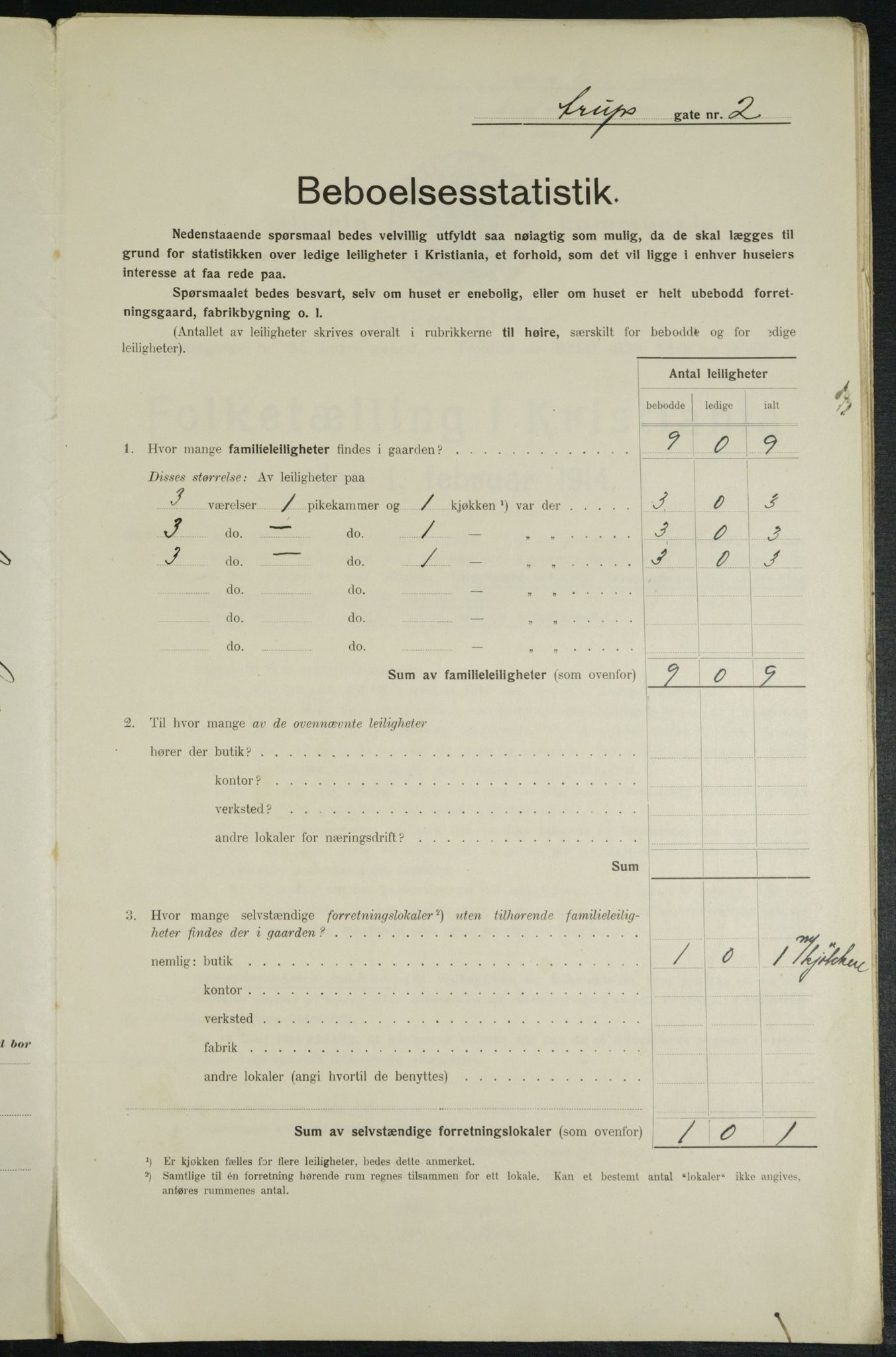 OBA, Municipal Census 1914 for Kristiania, 1914, p. 2165