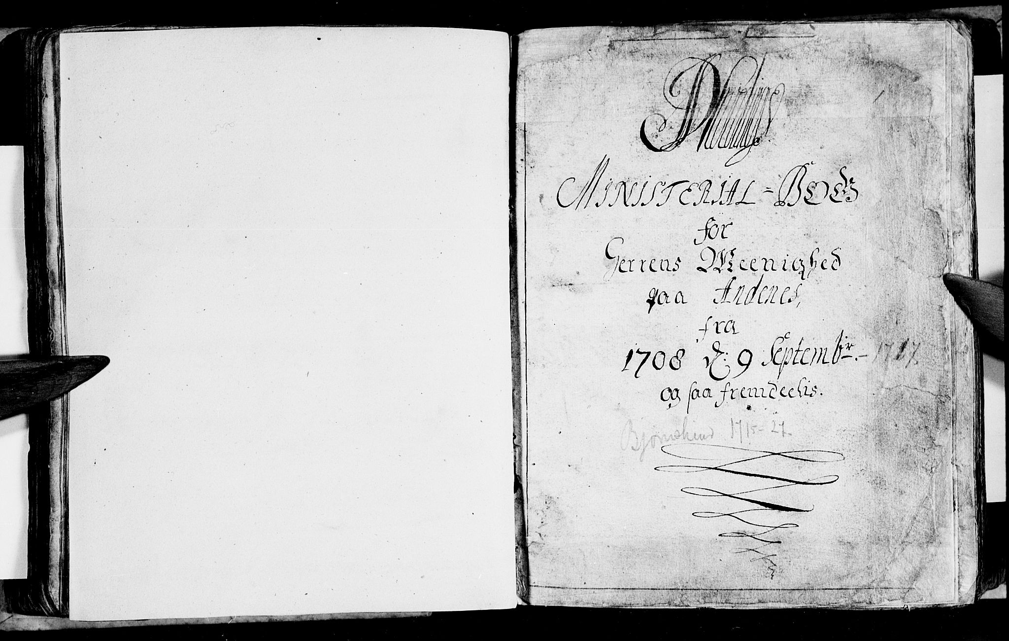 Ministerialprotokoller, klokkerbøker og fødselsregistre - Nordland, SAT/A-1459/897/L1392: Parish register (official) no. 897A01 /2, 1708-1717, p. 1
