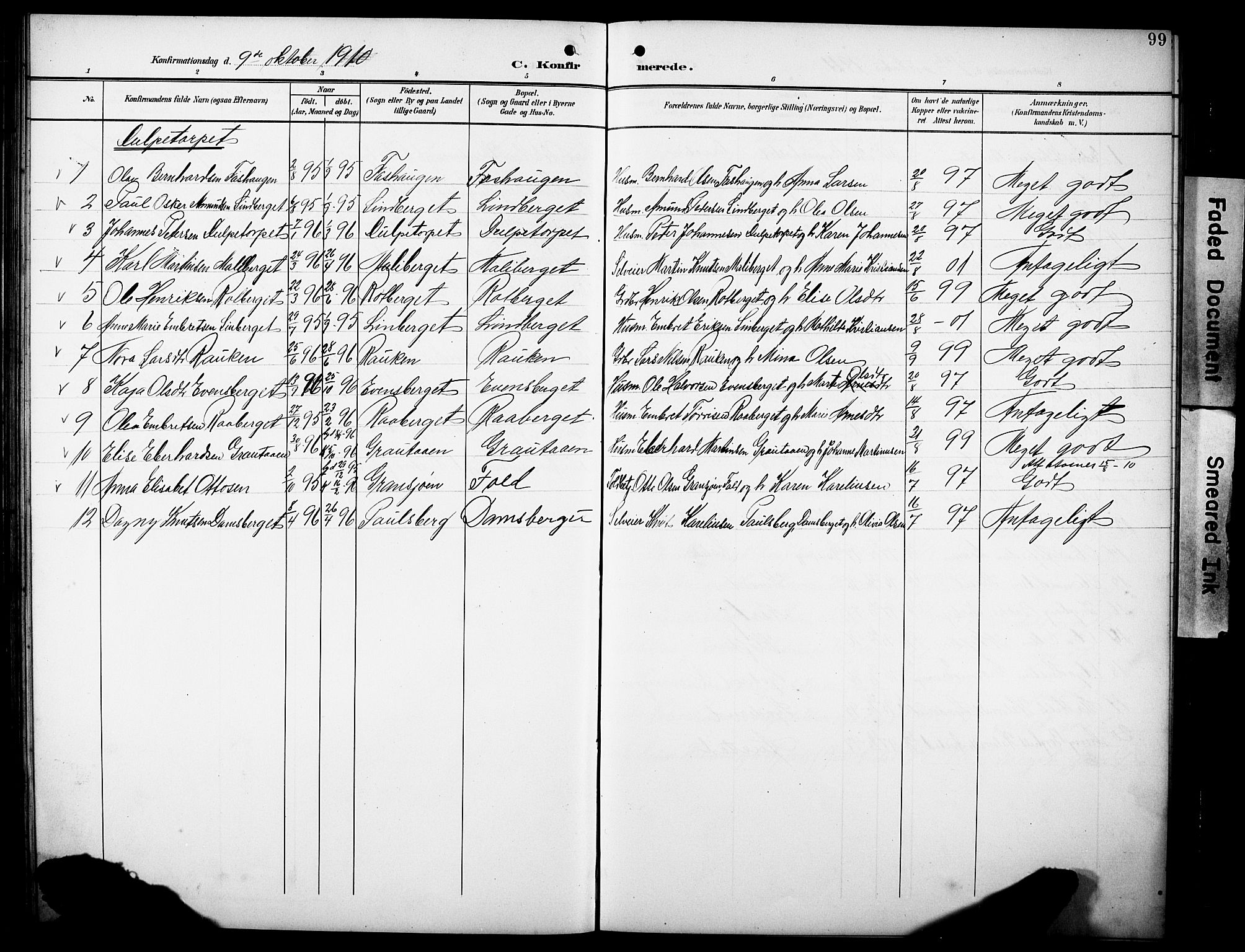 Hof prestekontor, AV/SAH-PREST-038/H/Ha/Hab/L0005: Parish register (copy) no. 5, 1899-1916, p. 99