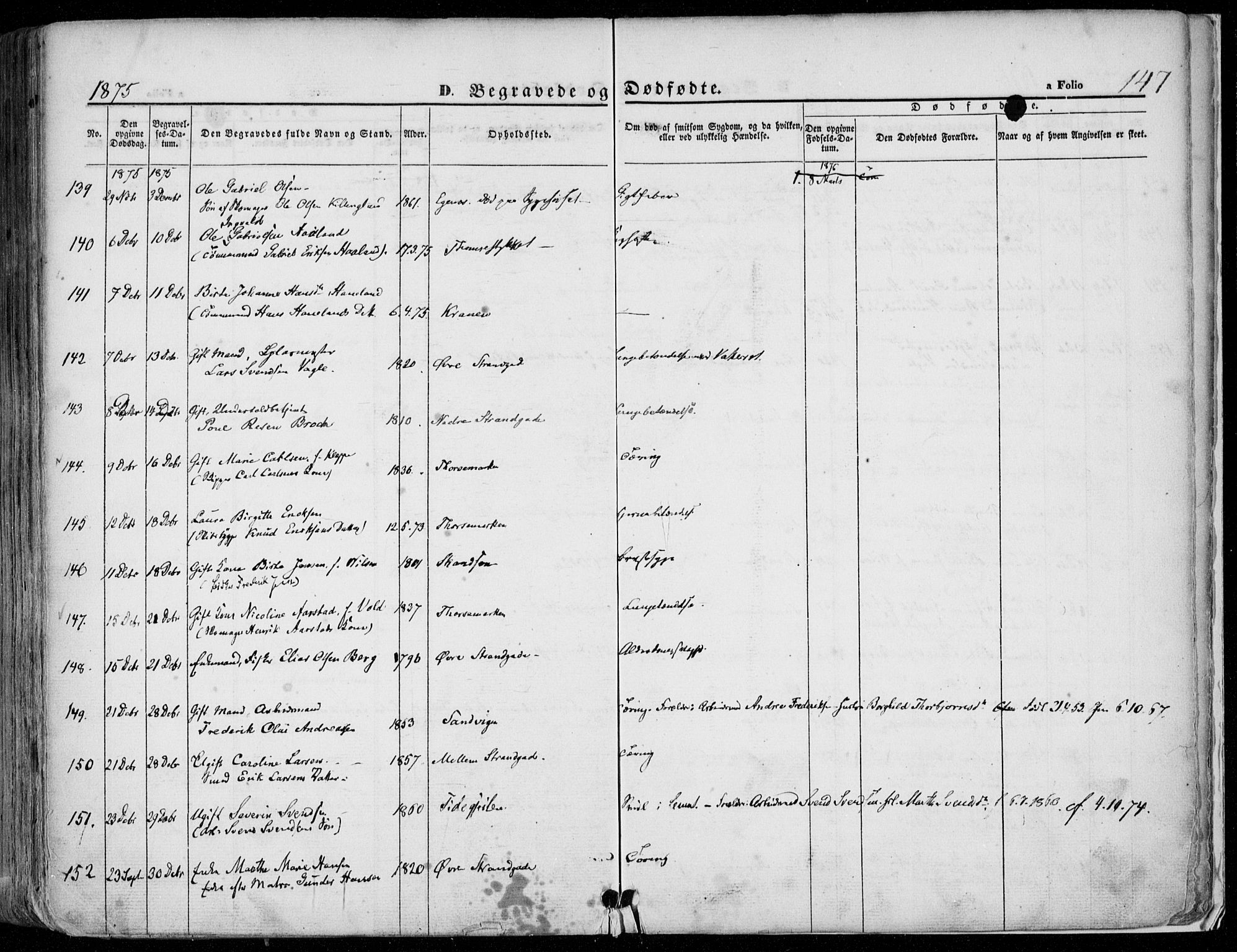 Domkirken sokneprestkontor, AV/SAST-A-101812/001/30/30BA/L0020: Parish register (official) no. A 19, 1858-1877, p. 147