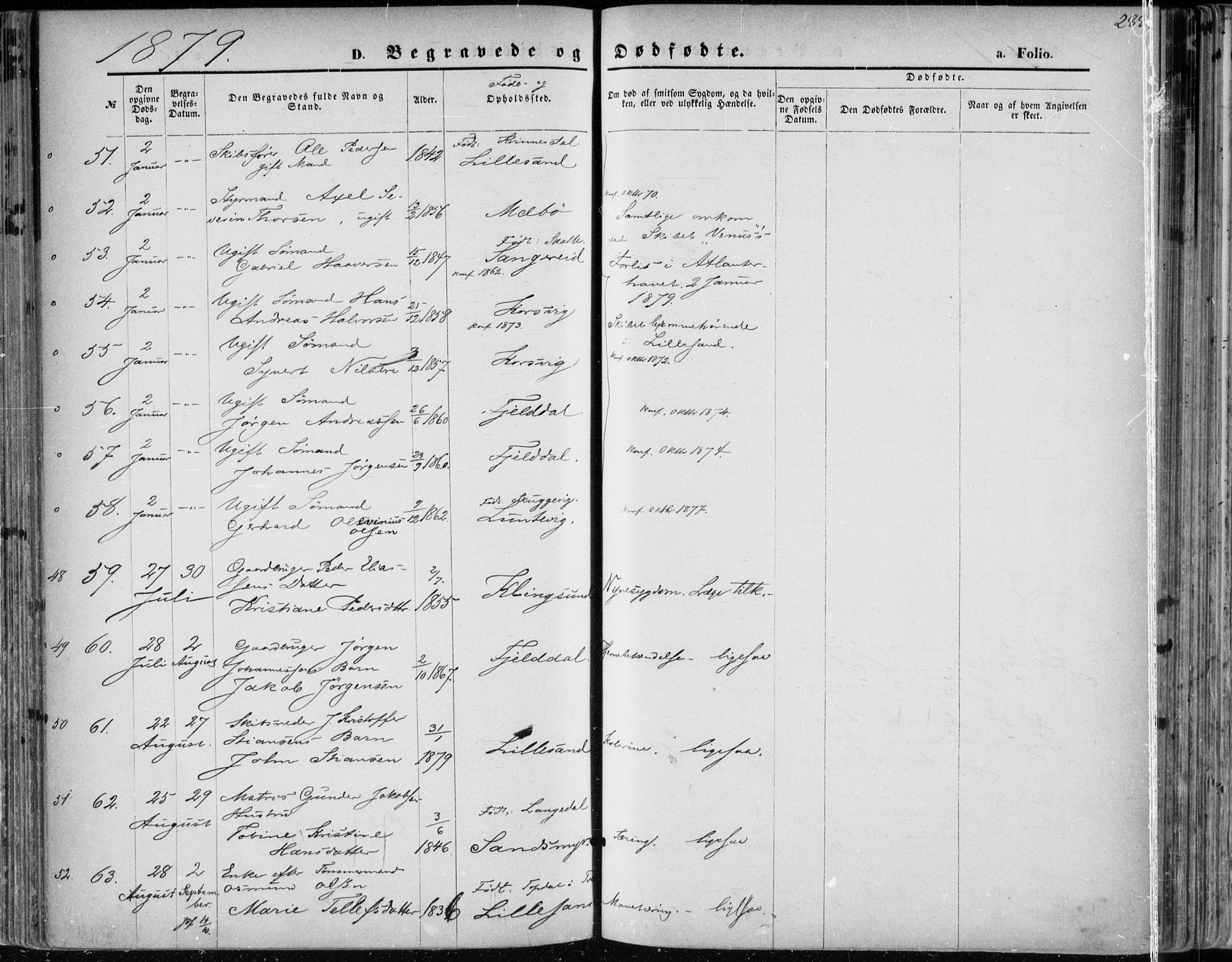 Vestre Moland sokneprestkontor, AV/SAK-1111-0046/F/Fa/Fab/L0008: Parish register (official) no. A 8, 1873-1883, p. 288