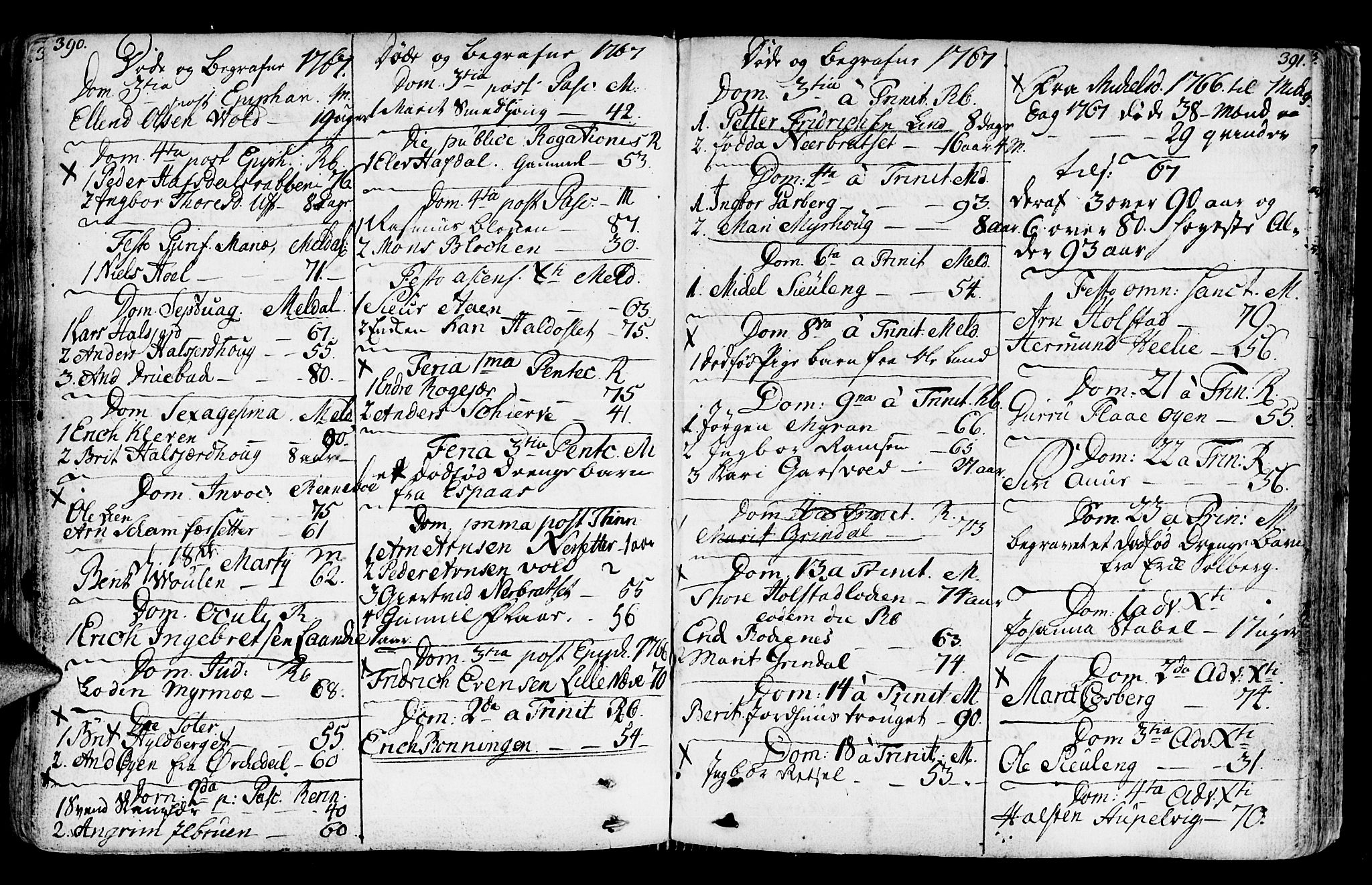 Ministerialprotokoller, klokkerbøker og fødselsregistre - Sør-Trøndelag, SAT/A-1456/672/L0851: Parish register (official) no. 672A04, 1751-1775, p. 390-391
