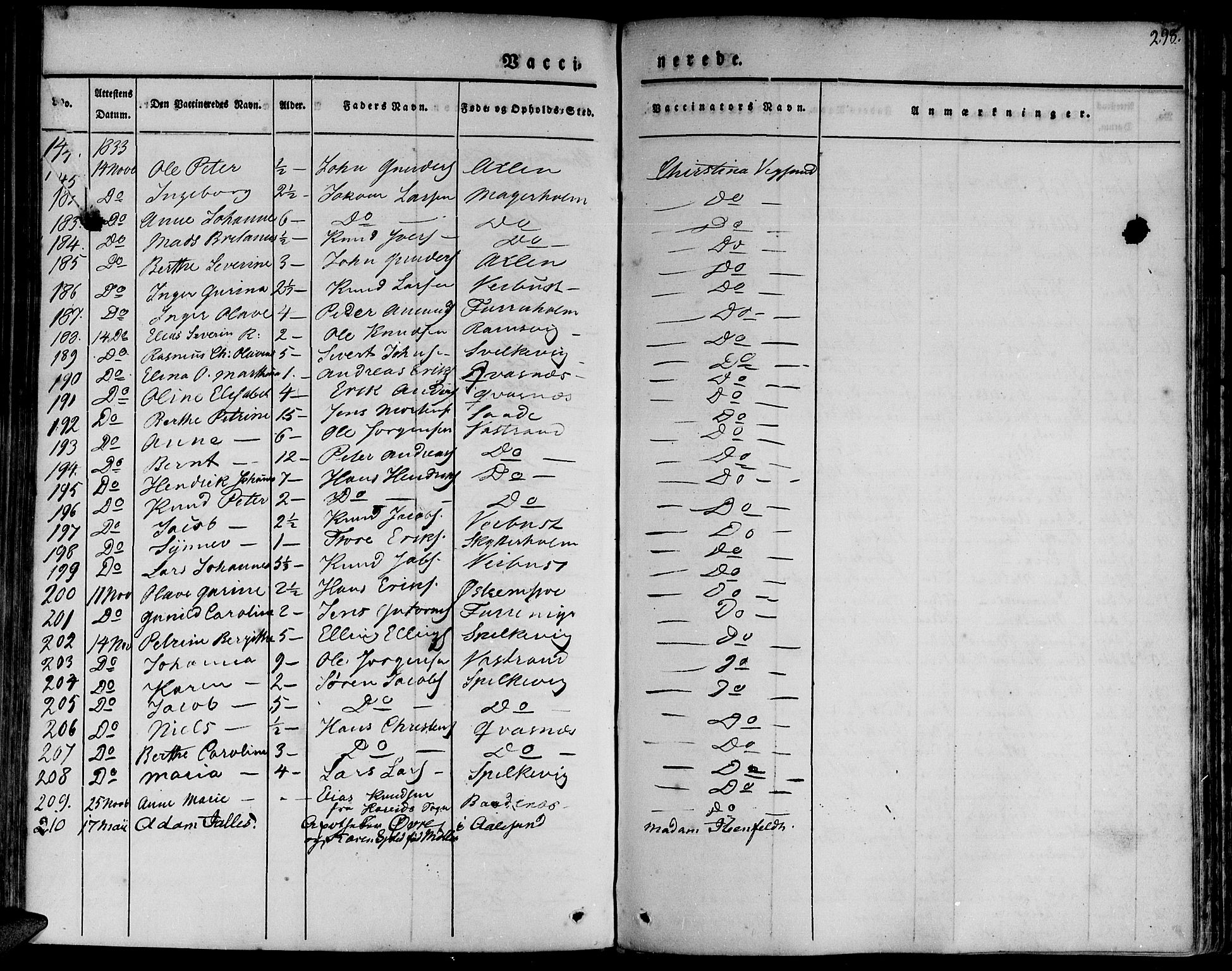 Ministerialprotokoller, klokkerbøker og fødselsregistre - Møre og Romsdal, AV/SAT-A-1454/528/L0395: Parish register (official) no. 528A06, 1828-1839, p. 298