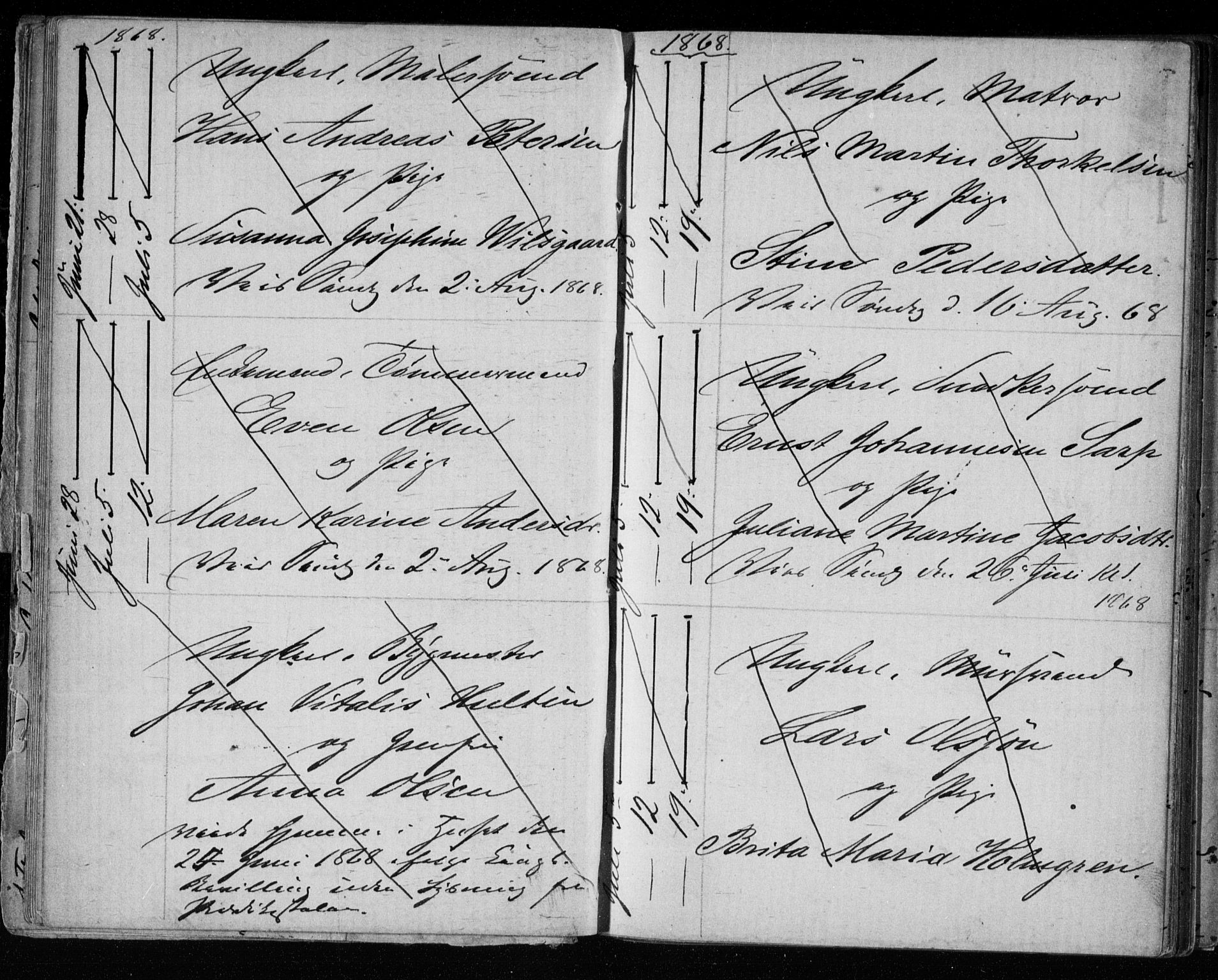 Bragernes kirkebøker, AV/SAKO-A-6/H/Ha/L0005: Banns register no. 5, 1866-1872