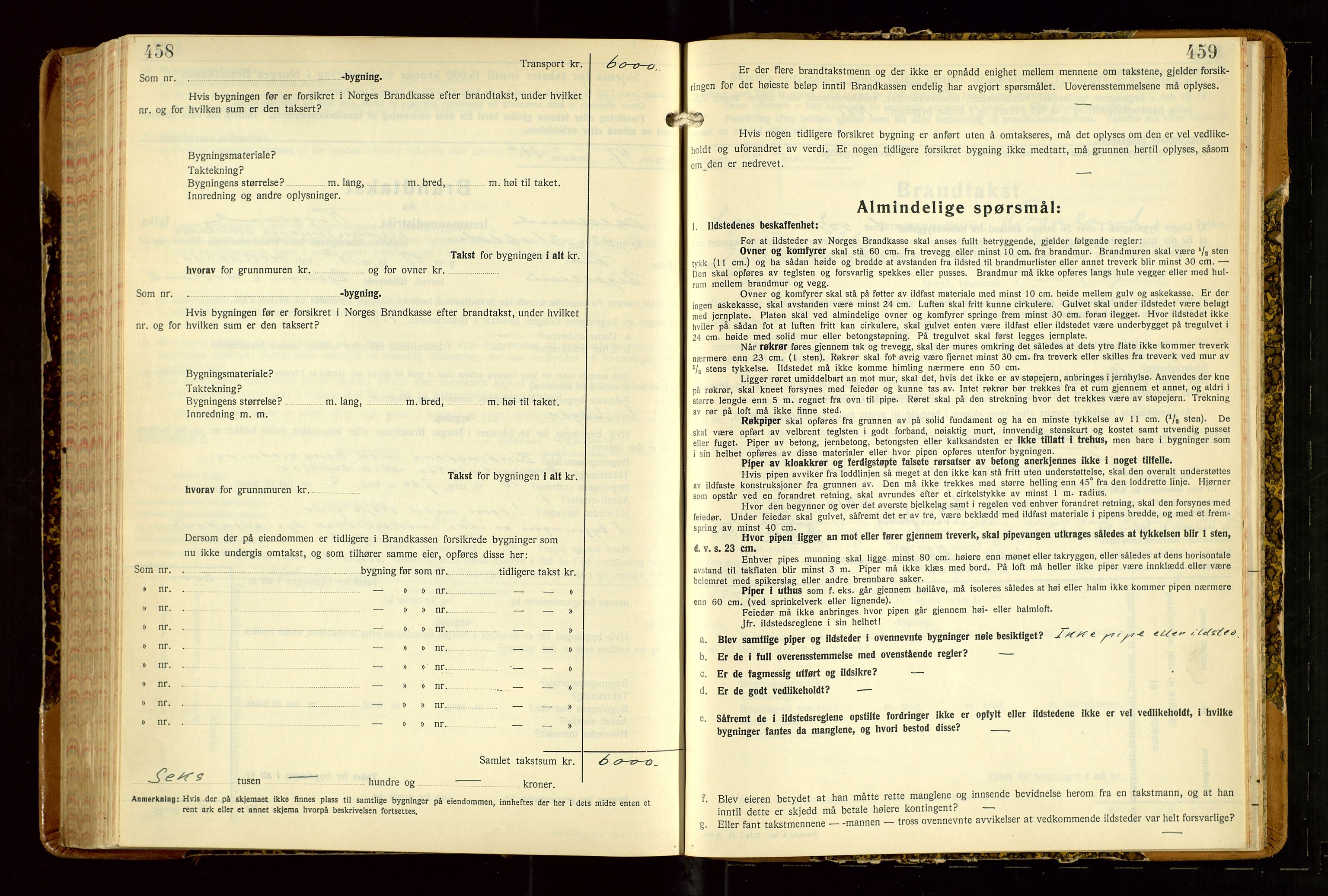 Eigersund lensmannskontor, AV/SAST-A-100171/Gob/L0007: "Brandtakstprotokoll", 1938-1955, p. 458-459