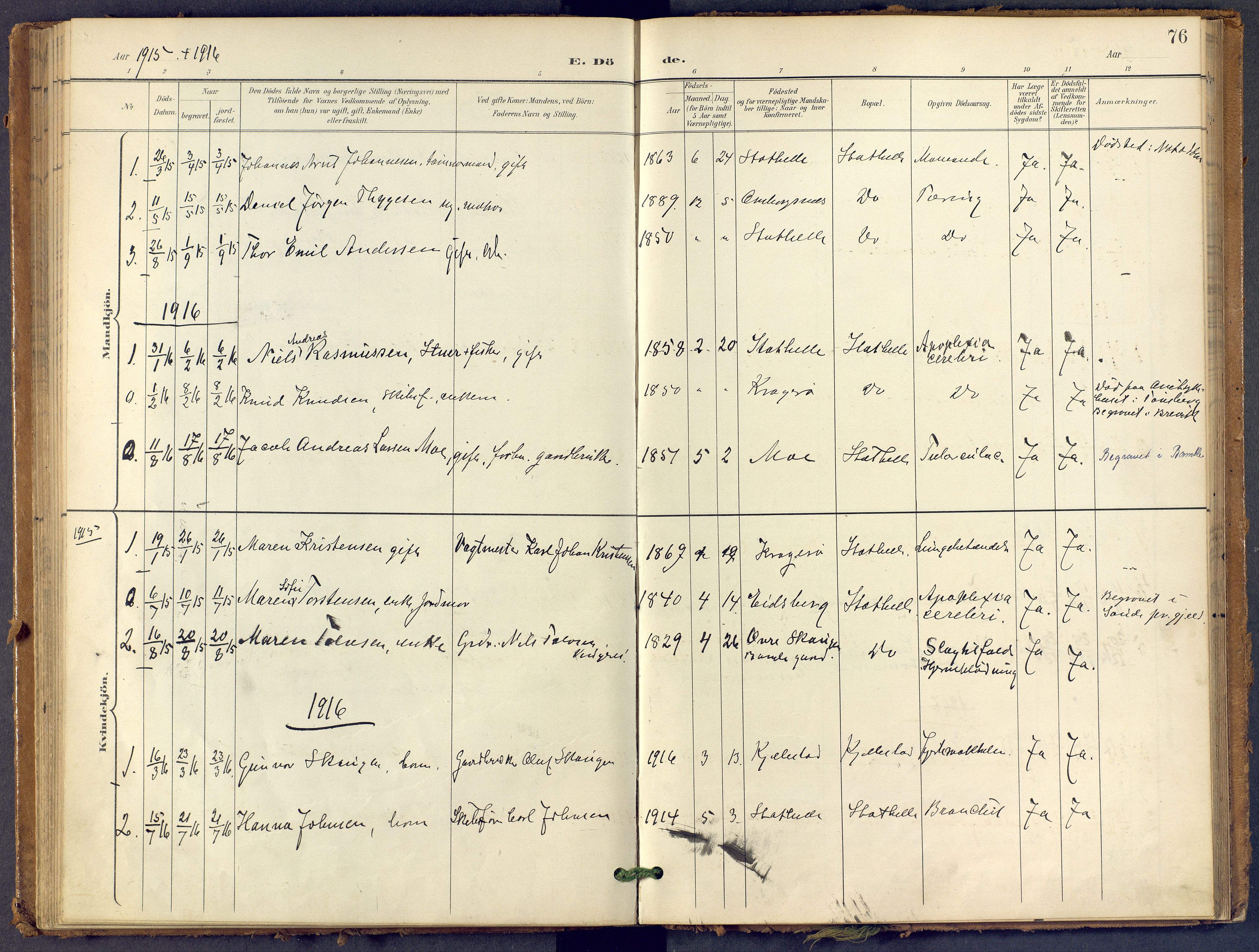 Bamble kirkebøker, SAKO/A-253/F/Fb/L0002: Parish register (official) no. II 2, 1900-1921, p. 76