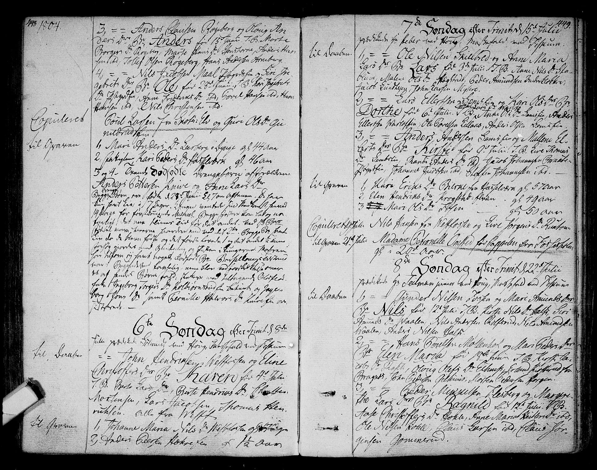 Eiker kirkebøker, AV/SAKO-A-4/F/Fa/L0009: Parish register (official) no. I 9, 1789-1806, p. 448-449