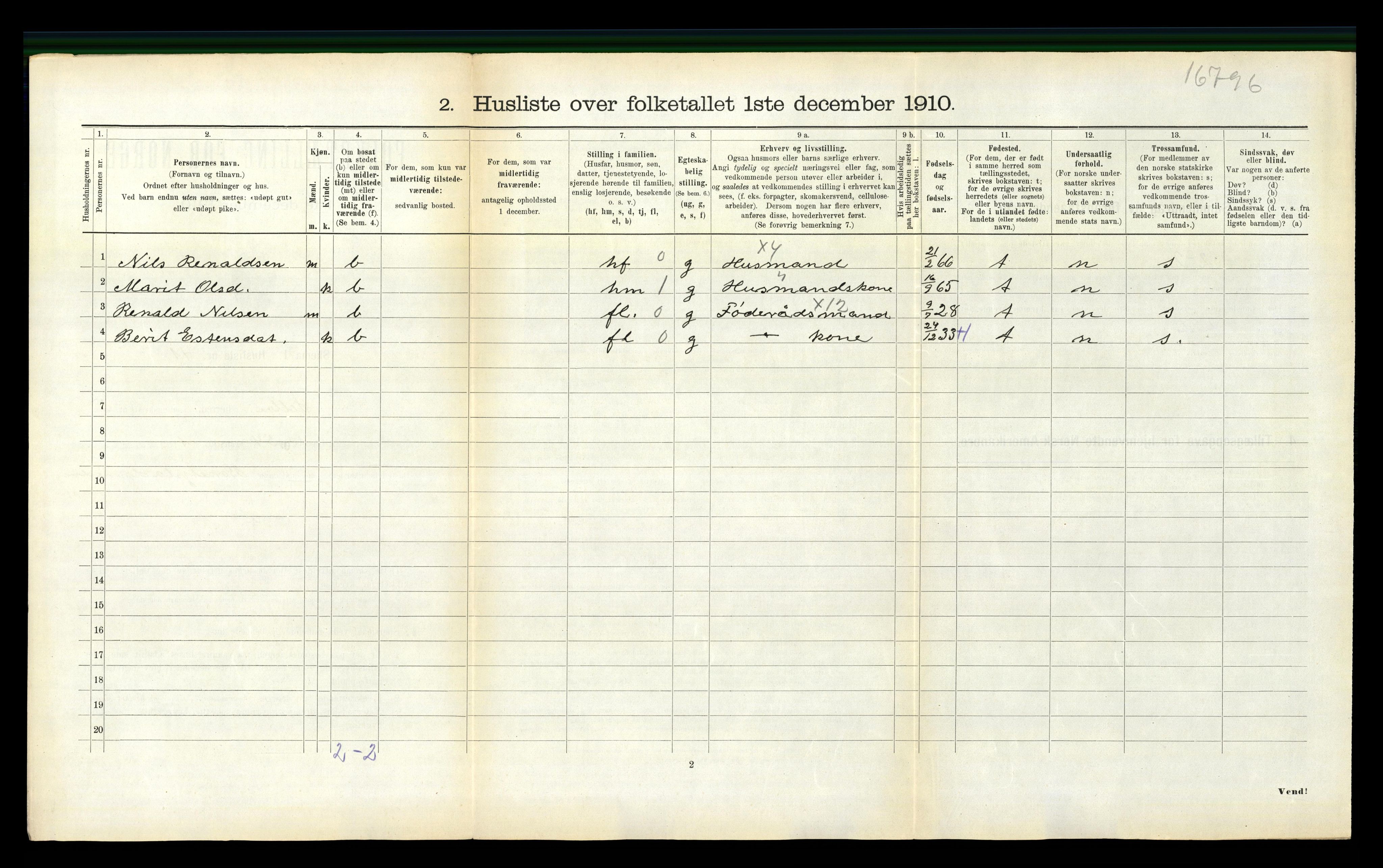 RA, 1910 census for Selbu, 1910, p. 517