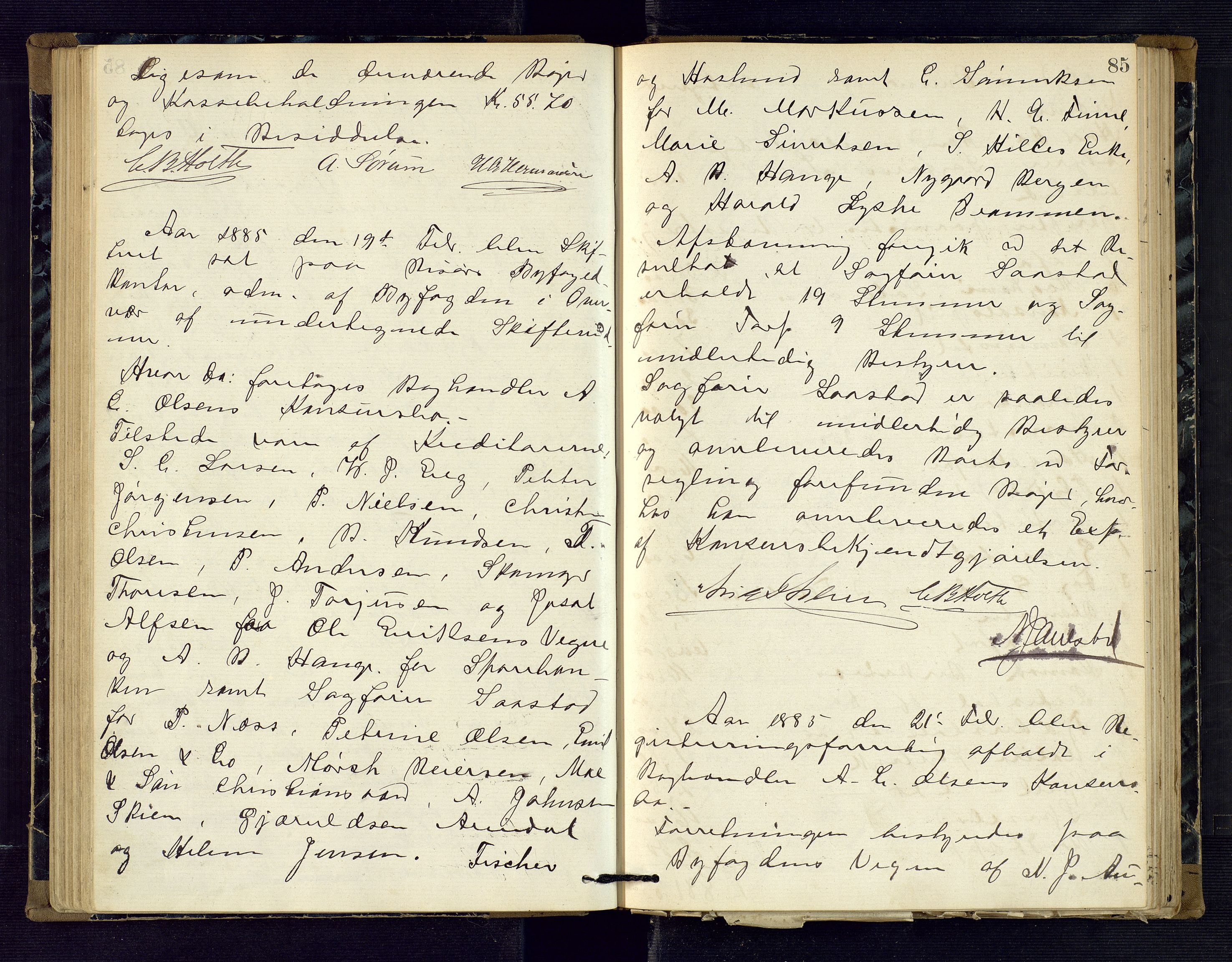 Risør byfogd, AV/SAK-1222-0005/H/Hc/L0004: Skifteprotokoll nr. 3B, 1882-1886, p. 85