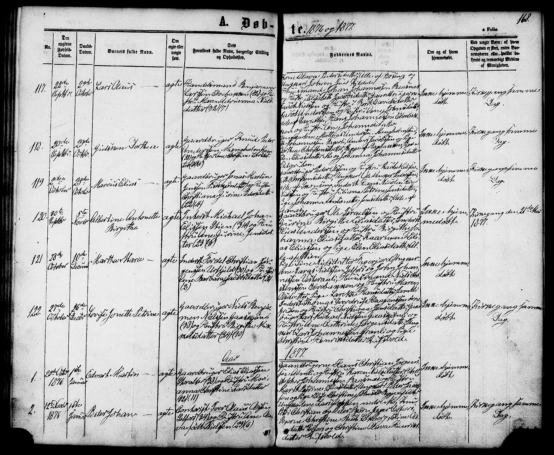 Ministerialprotokoller, klokkerbøker og fødselsregistre - Nordland, SAT/A-1459/827/L0393: Parish register (official) no. 827A05, 1863-1883, p. 168