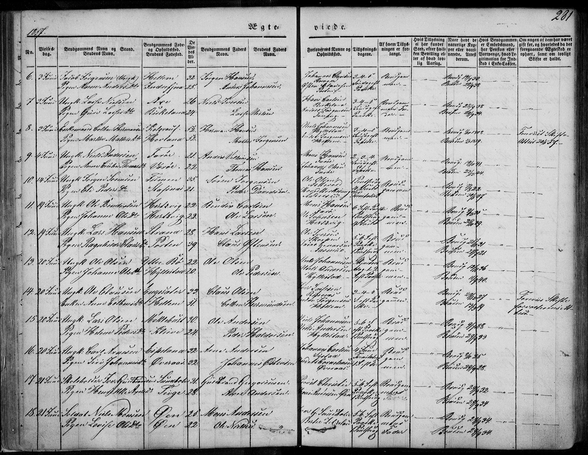 Askvoll sokneprestembete, SAB/A-79501/H/Haa/Haaa/L0011/0002: Parish register (official) no. A 11 II, 1845-1878, p. 281
