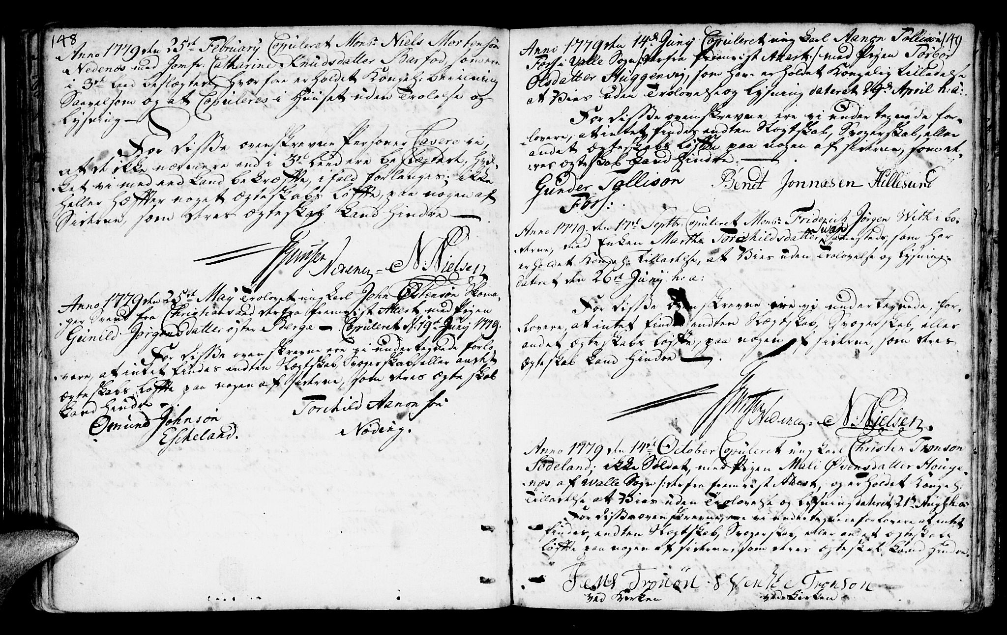 Mandal sokneprestkontor, SAK/1111-0030/F/Fa/Faa/L0006: Parish register (official) no. A 6, 1755-1783, p. 148-149