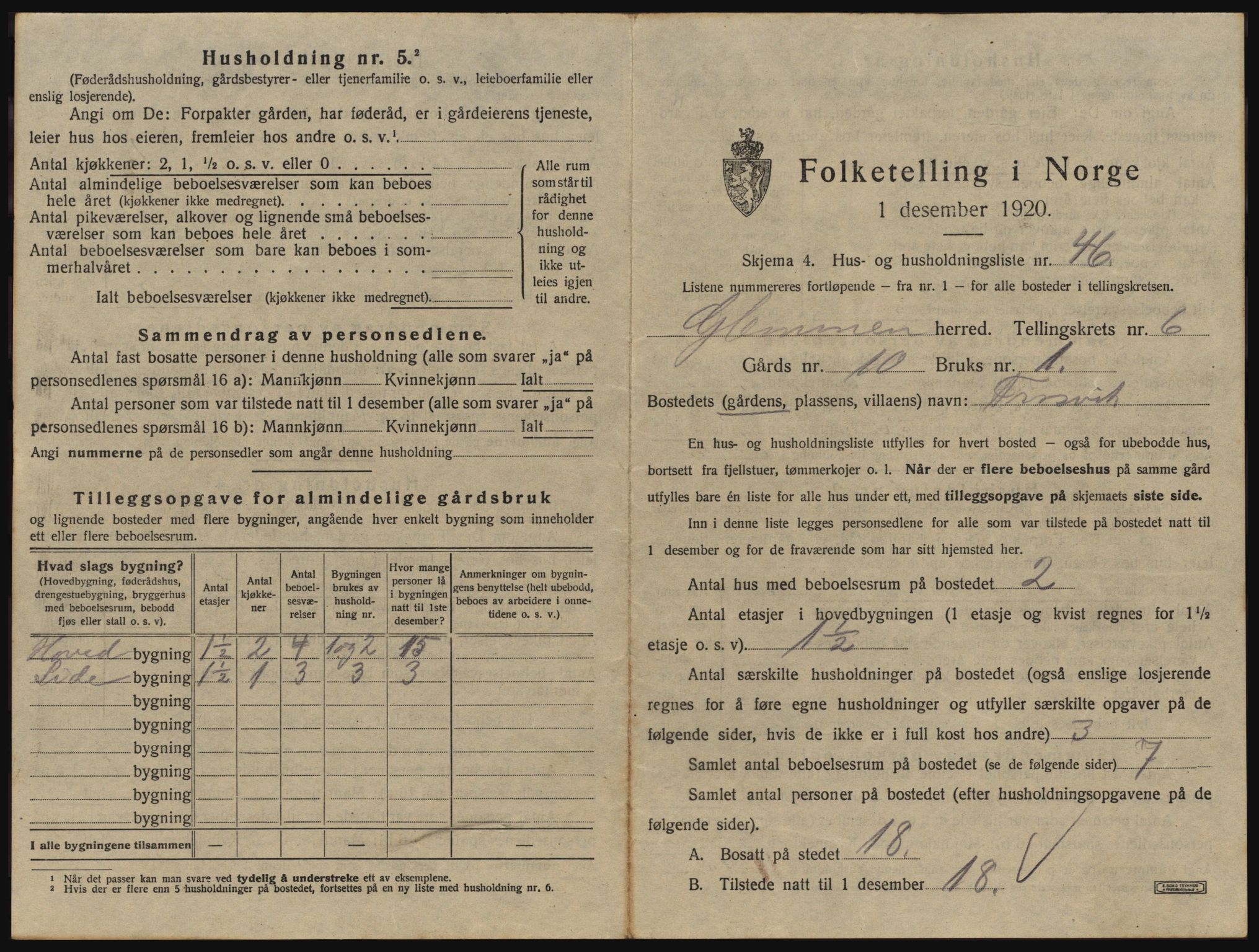 SAO, 1920 census for Glemmen, 1920, p. 2591