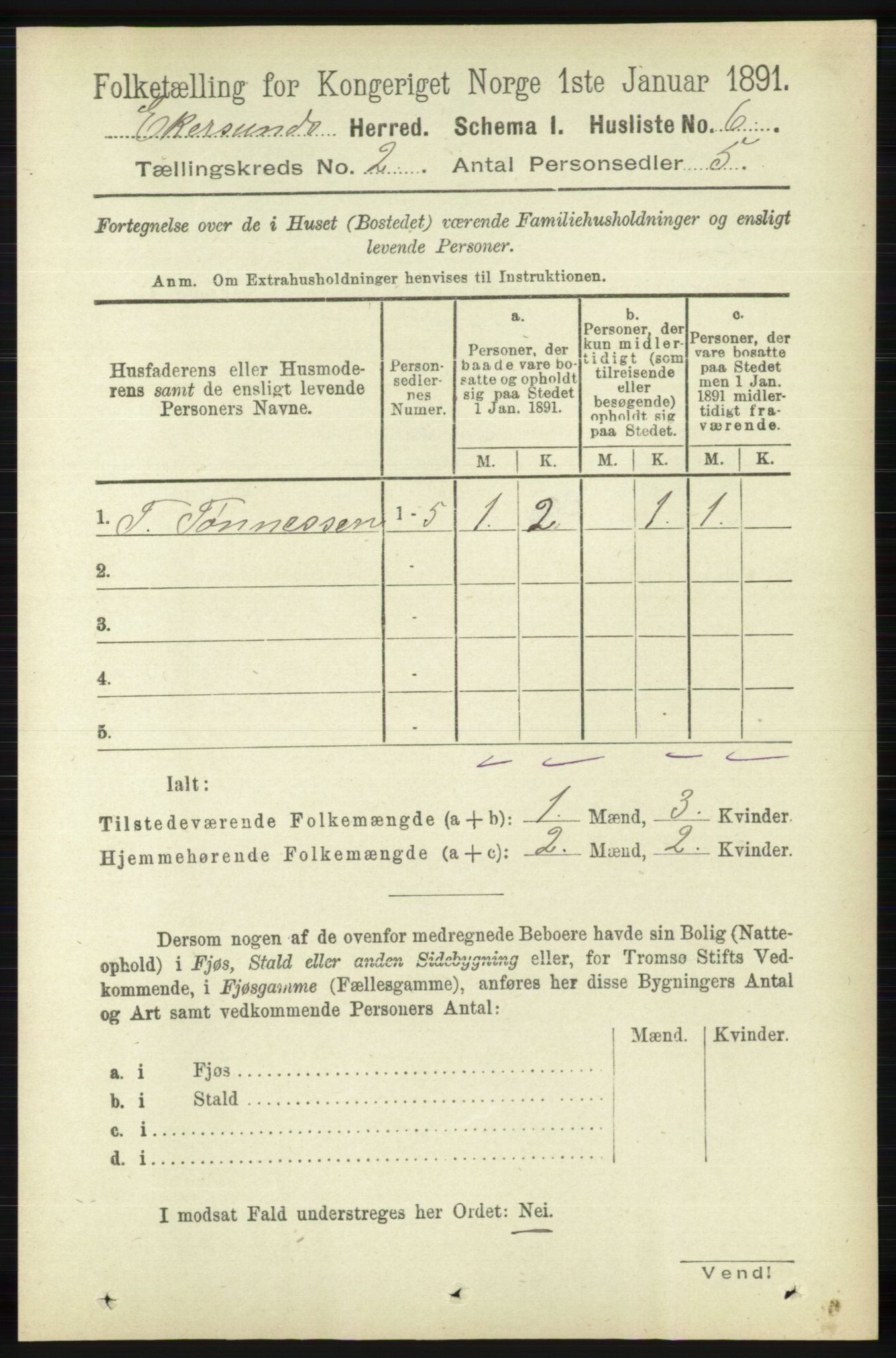 RA, 1891 census for 1116 Eigersund herred, 1891, p. 377