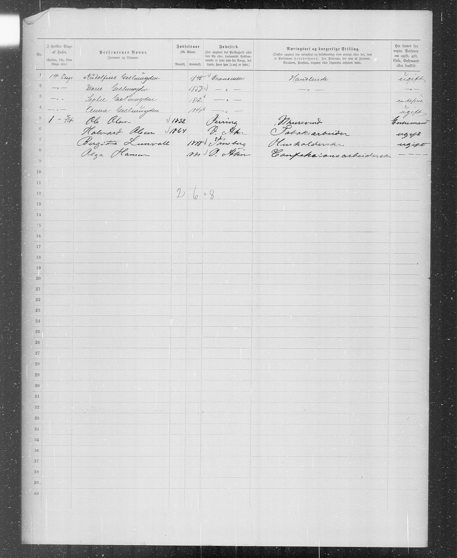 OBA, Municipal Census 1899 for Kristiania, 1899, p. 905