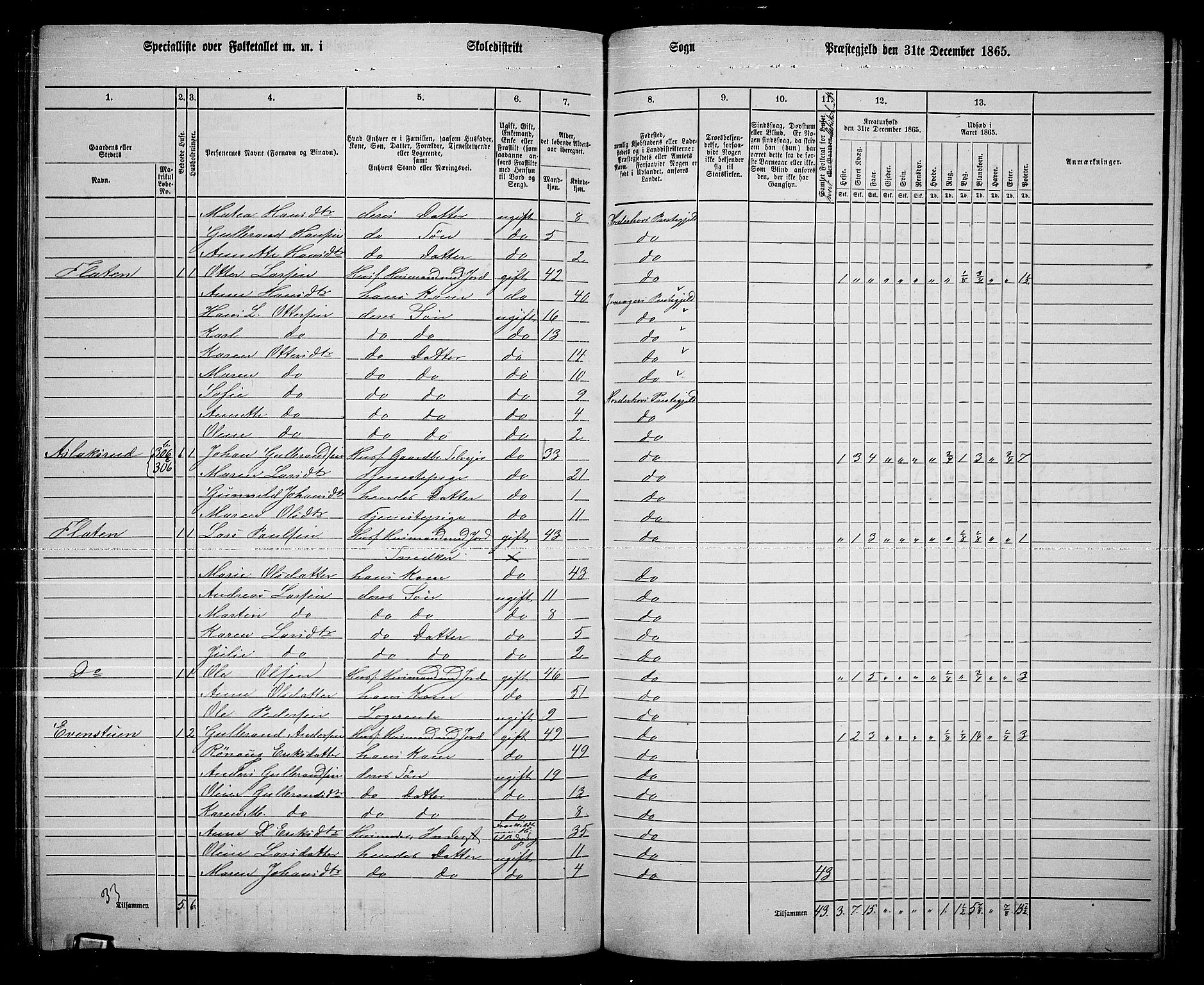 RA, 1865 census for Norderhov/Norderhov, Haug og Lunder, 1865, p. 257