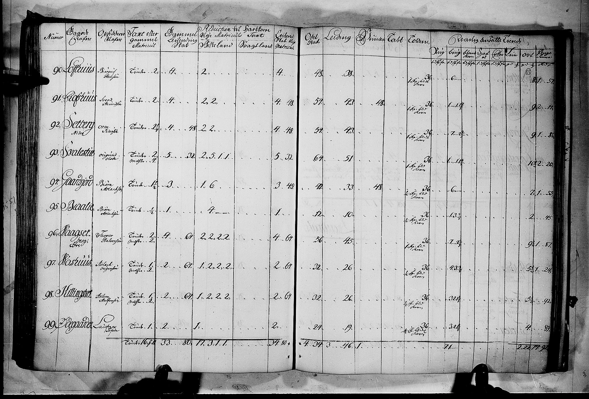 Rentekammeret inntil 1814, Realistisk ordnet avdeling, RA/EA-4070/N/Nb/Nbf/L0122: Øvre og Nedre Telemark matrikkelprotokoll, 1723, p. 84b-85a