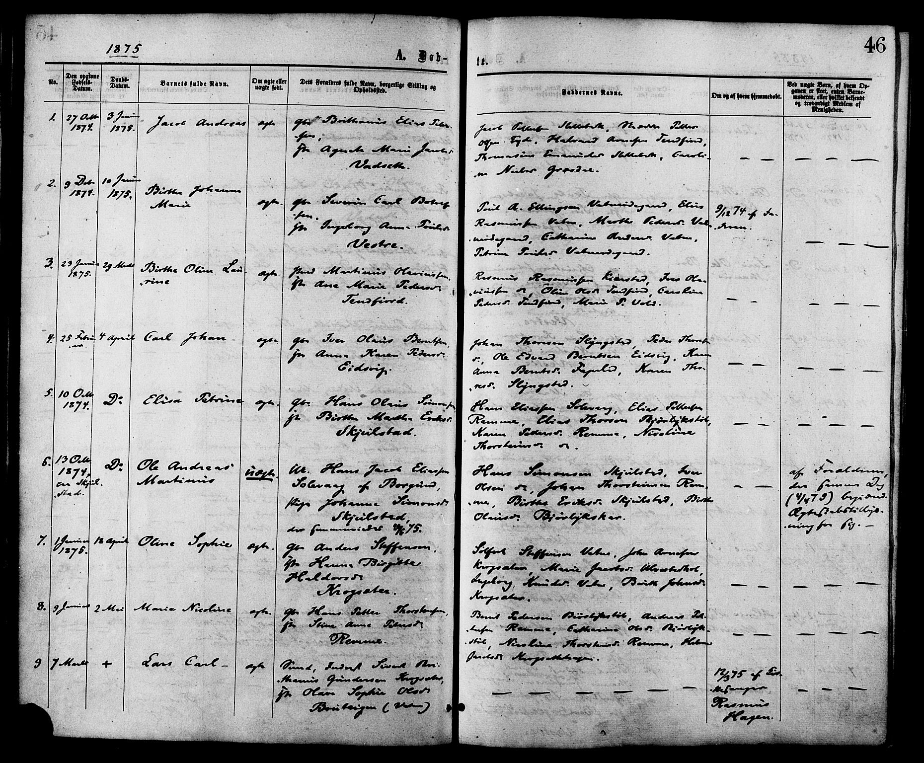 Ministerialprotokoller, klokkerbøker og fødselsregistre - Møre og Romsdal, AV/SAT-A-1454/525/L0373: Parish register (official) no. 525A03, 1864-1879, p. 46